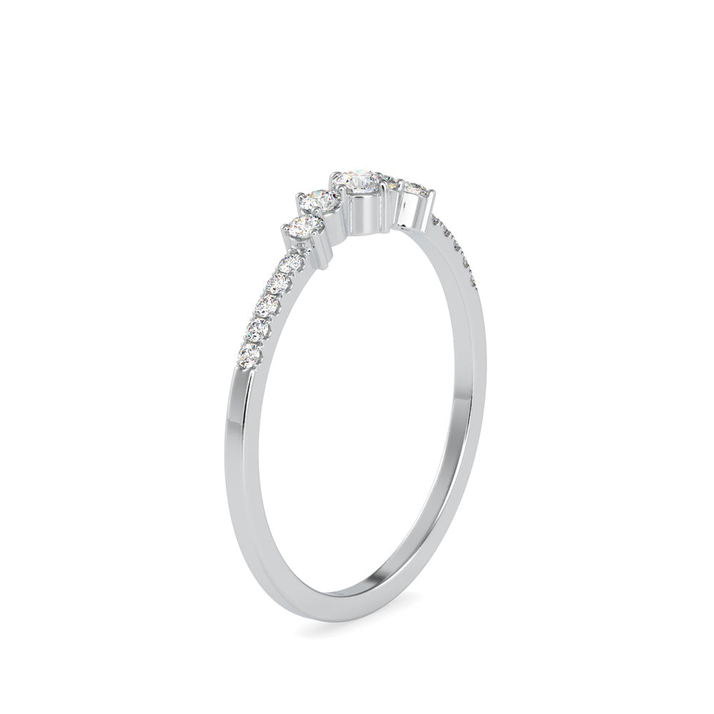 Heady Crest Diamond Stone Ring White gold