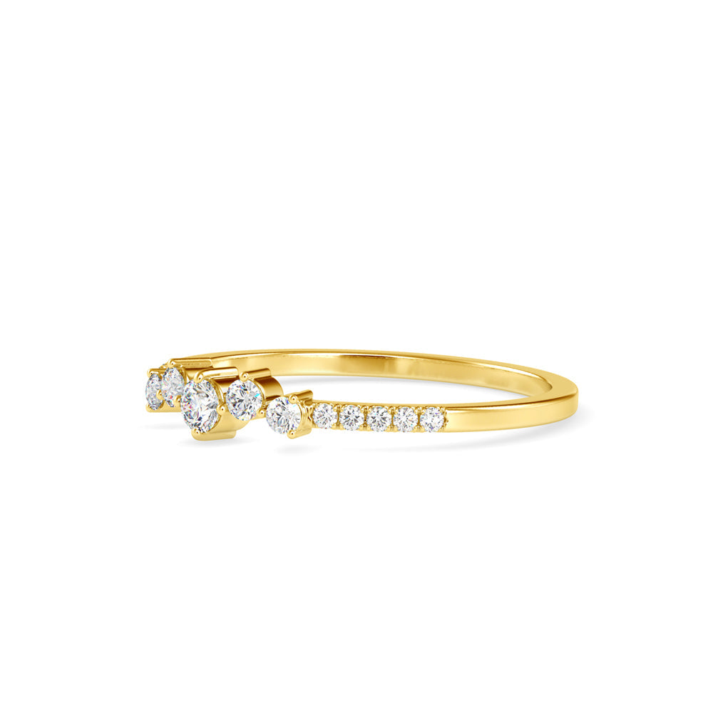 Heady Crest Diamond Stone Ring Yellow gold
