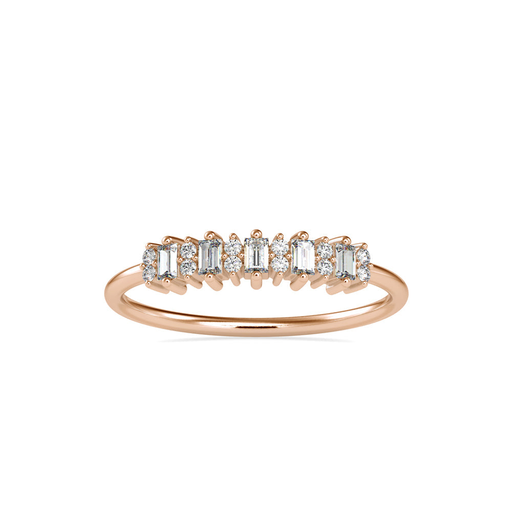 Baguette Lenore Diamond Stone Ring Rose gold