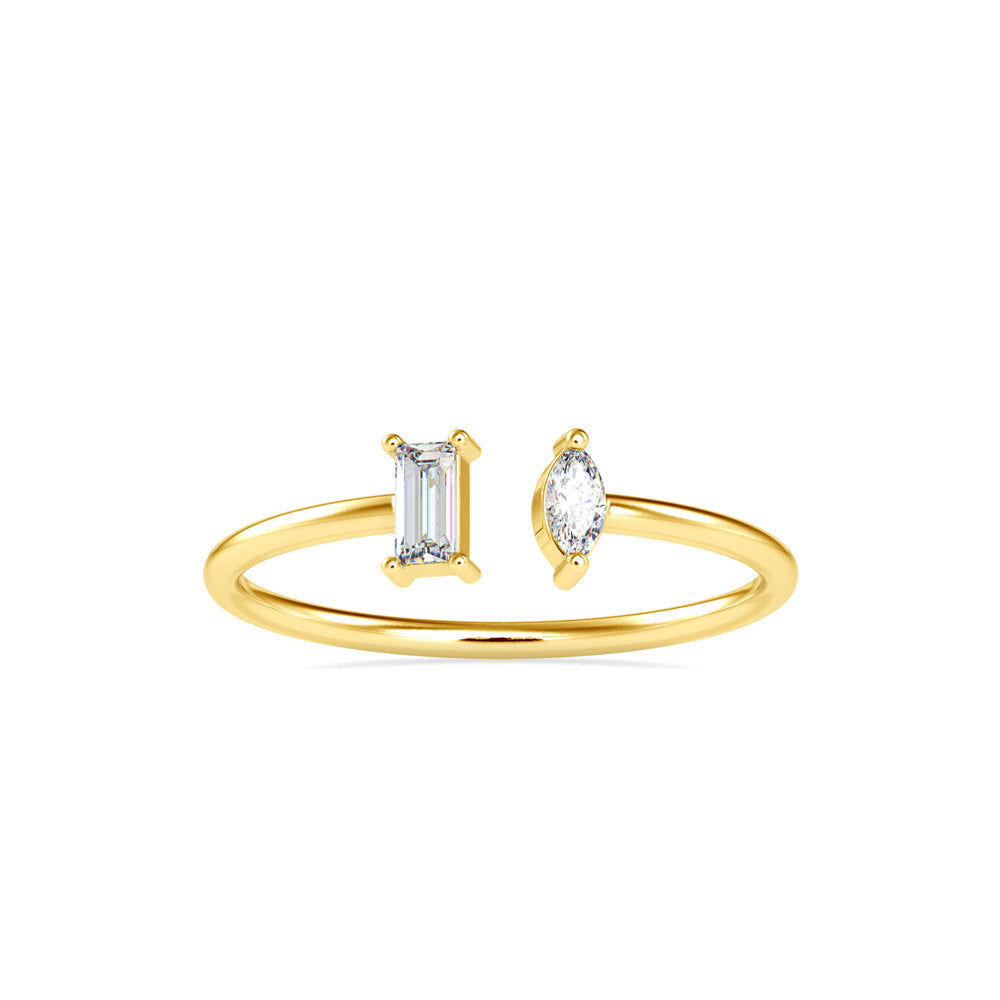 Delicate Mellow Diamond Ring Yellow Gold