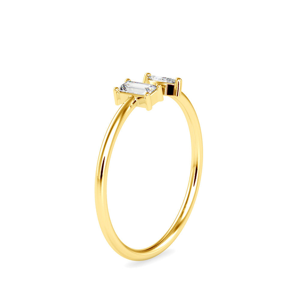Delicate Mellow Diamond Ring Yellow Gold