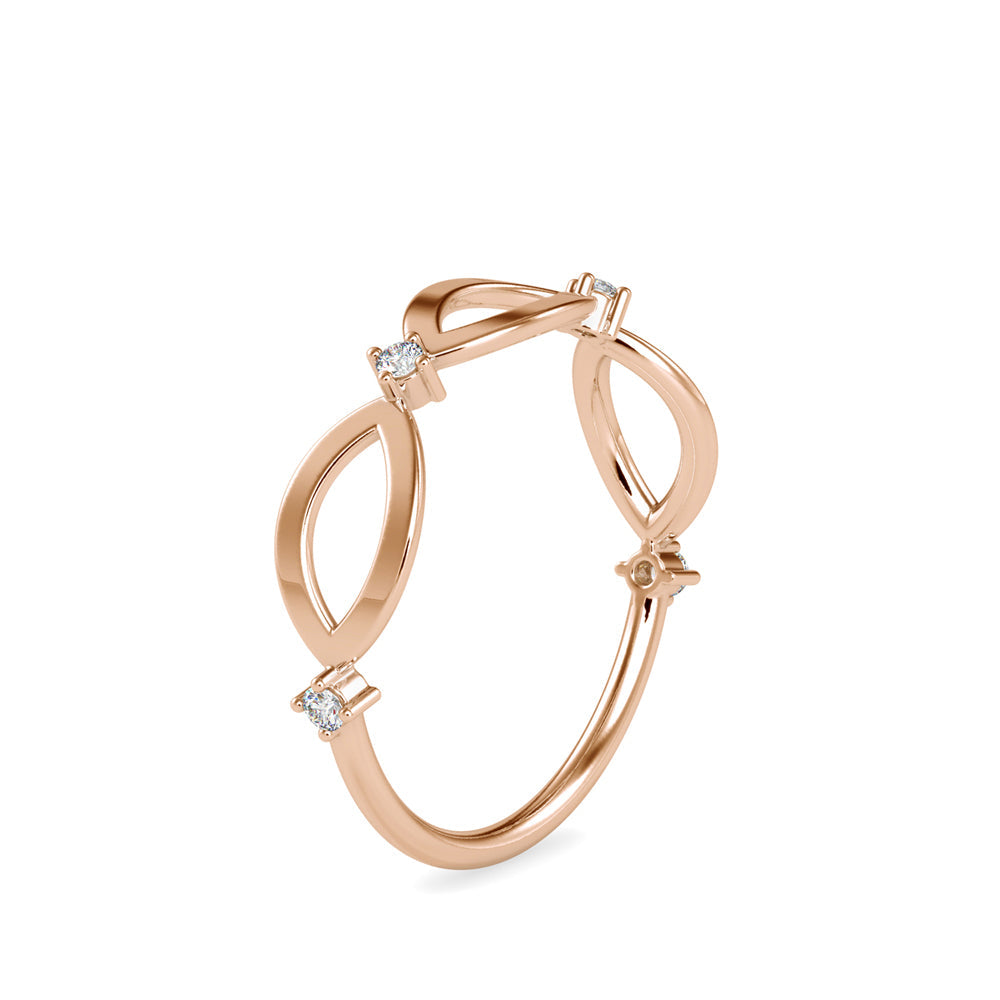 Infinity Delicate Round Diamond Ring Rose Gold