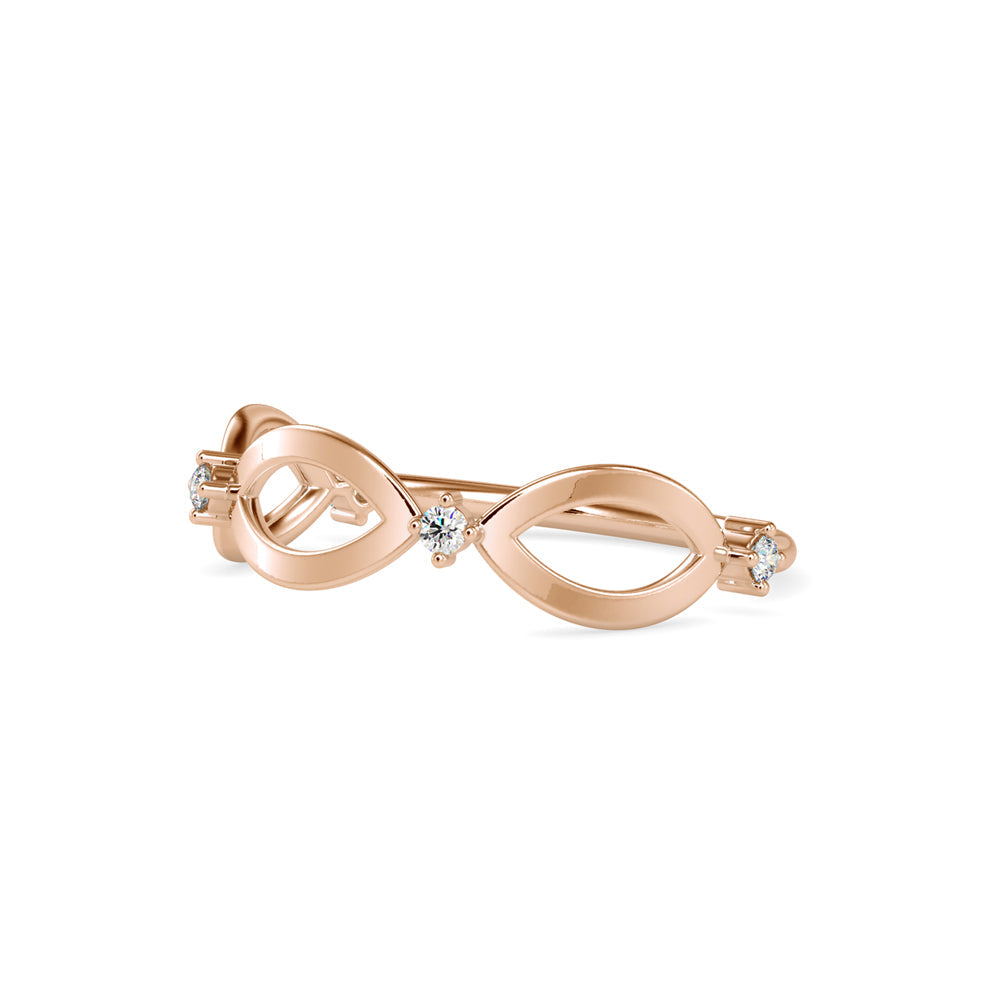 Infinity Delicate Round Diamond Ring Rose Gold