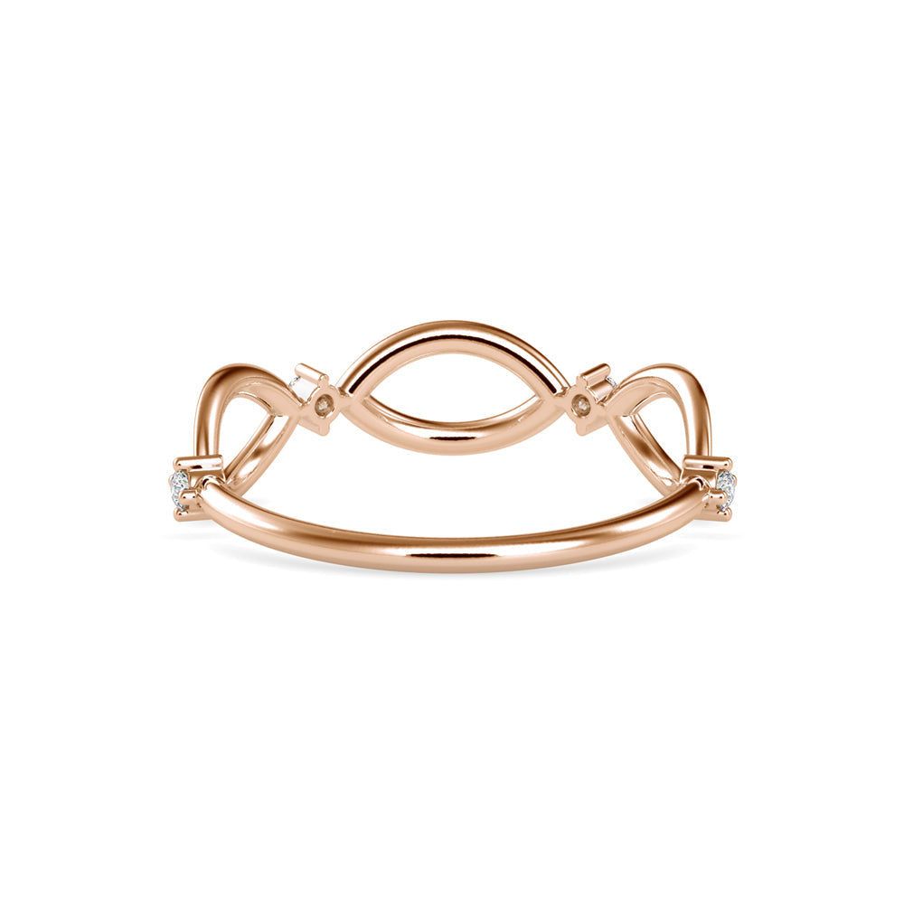 Infinity Delicate Round Diamond Ring Rose Gold