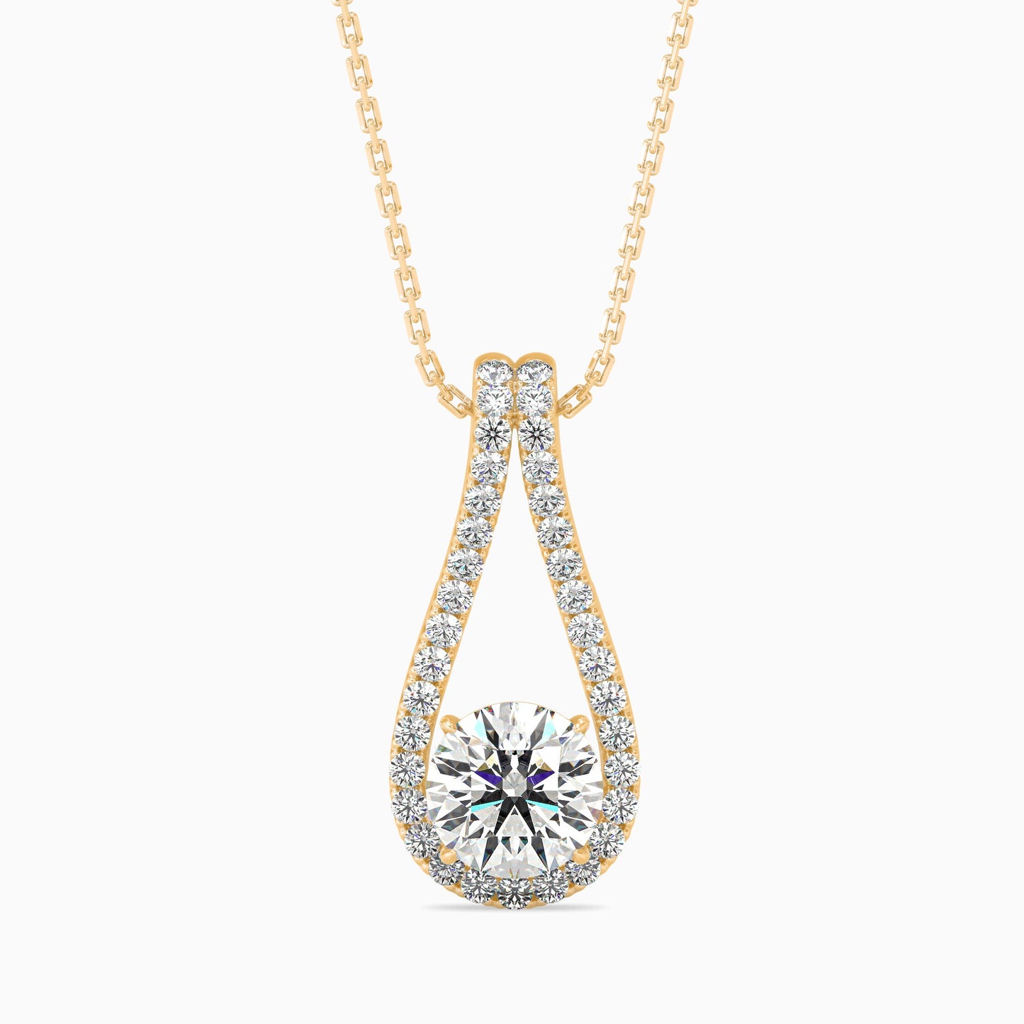 Giselle Solitaire Diamond Pendant Yellow Gold