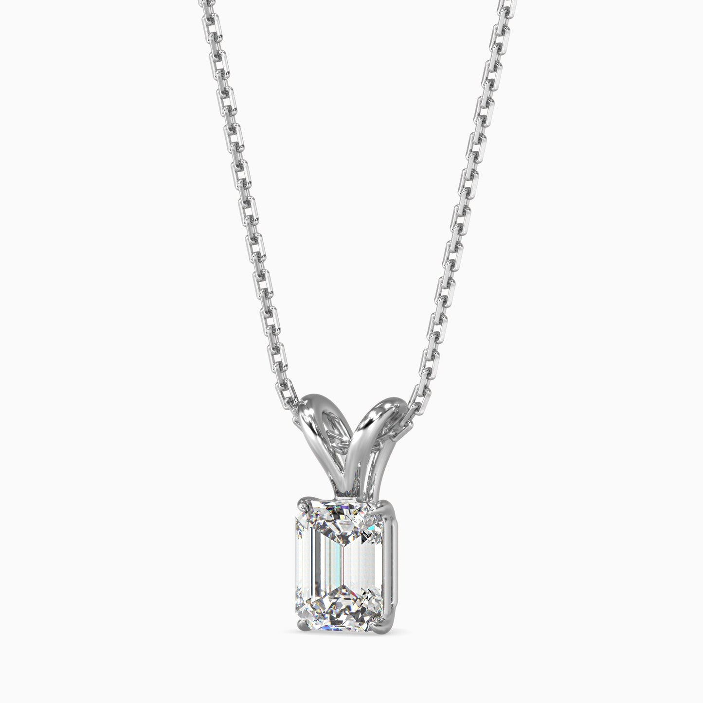 Exquisite Embers Solitaire Pendant Platinum