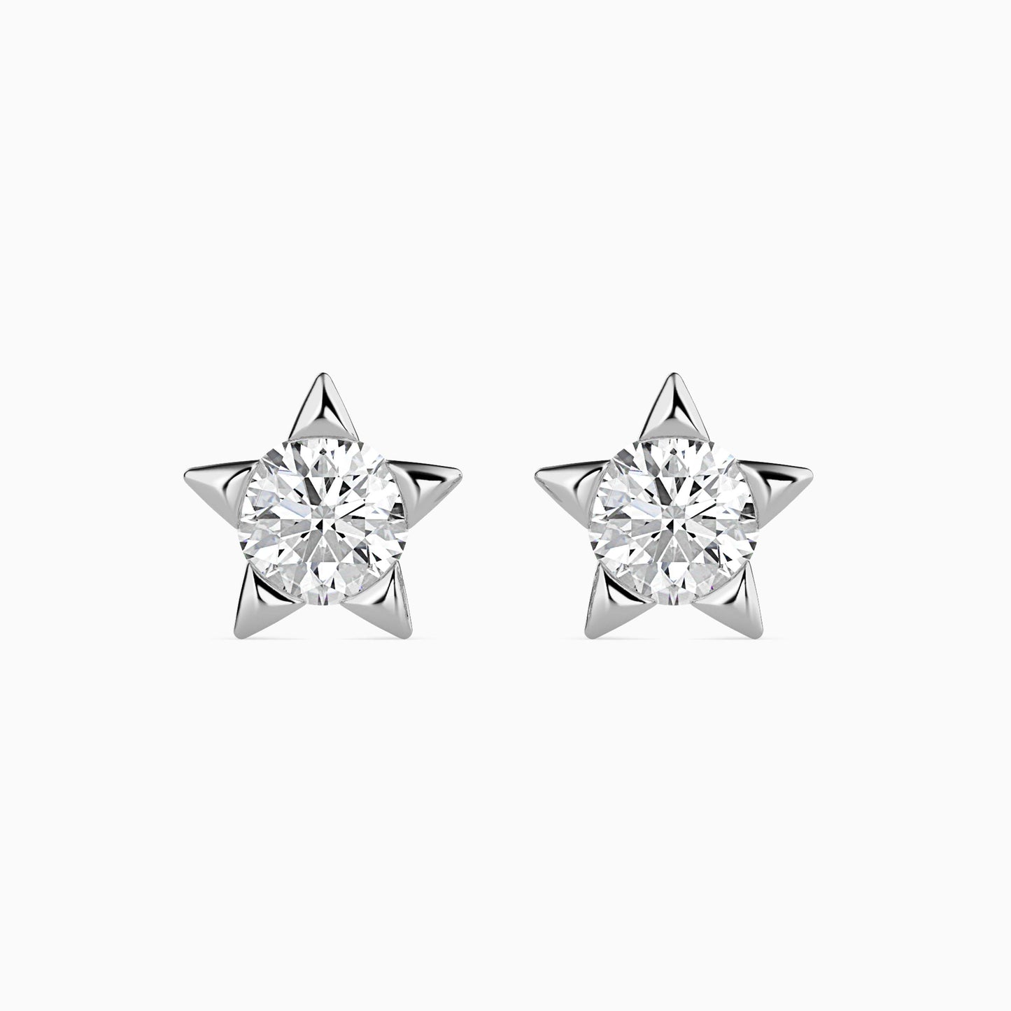 Lumiere Diamond Solitaire Earring White Gold