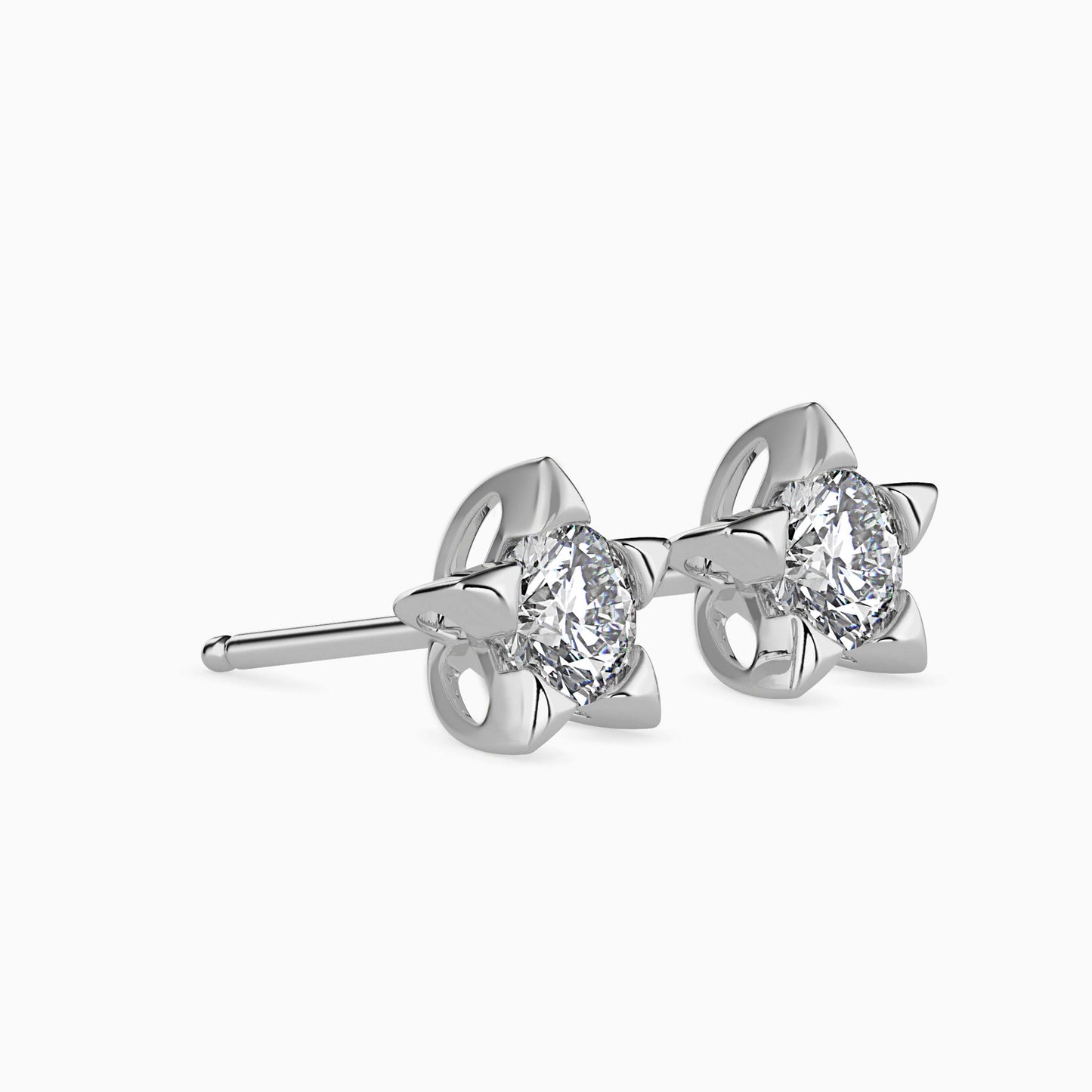 Lumiere Diamond Solitaire Earring White Gold