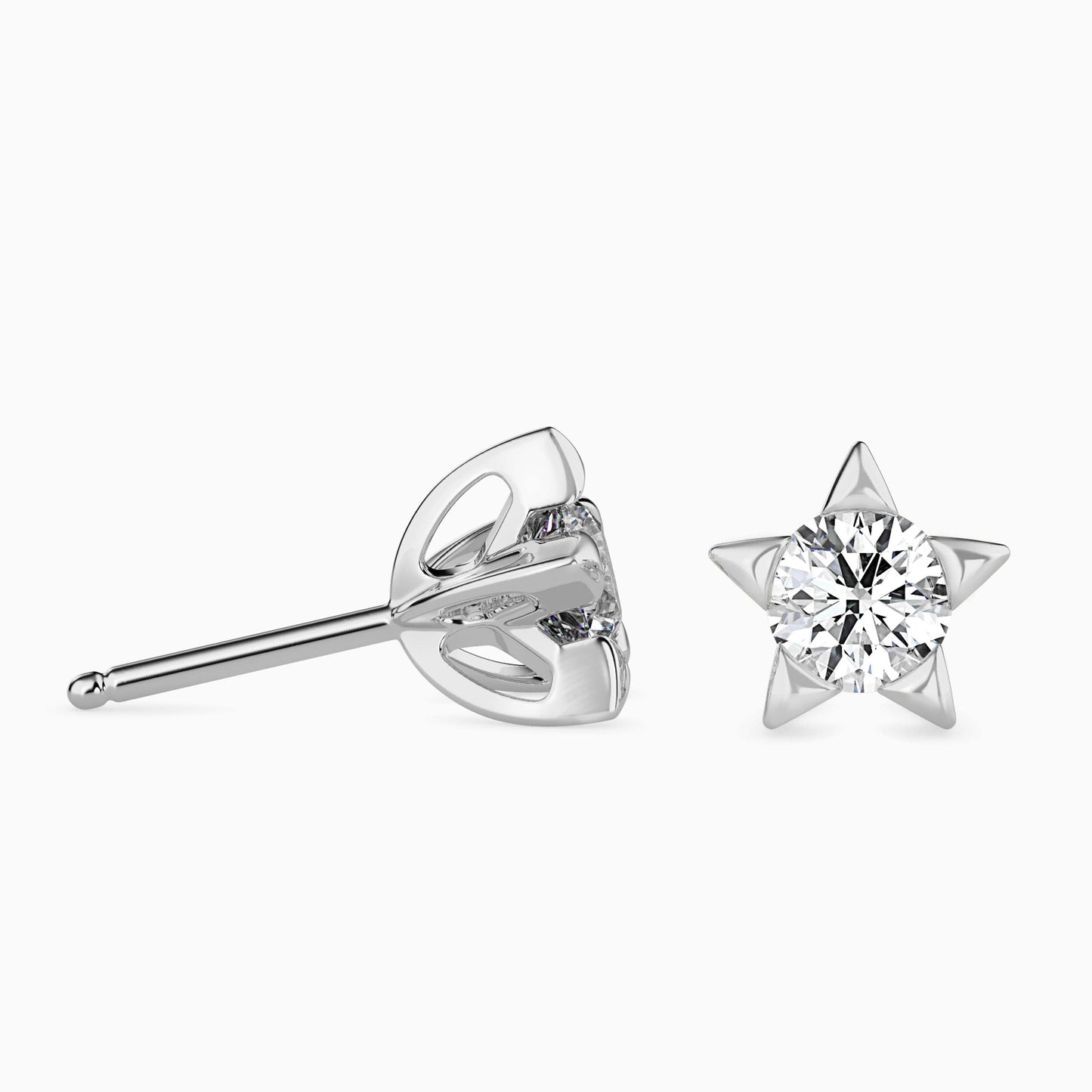 Lumiere Diamond Solitaire Earring White Gold