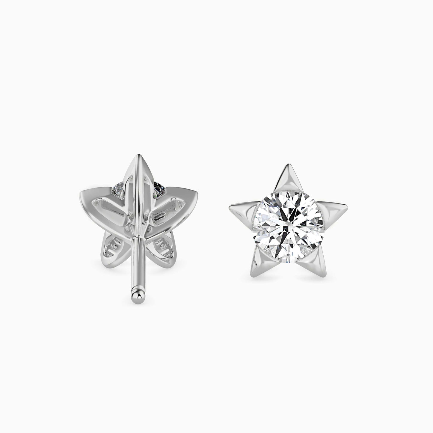 Lumiere Diamond Solitaire Earring White Gold