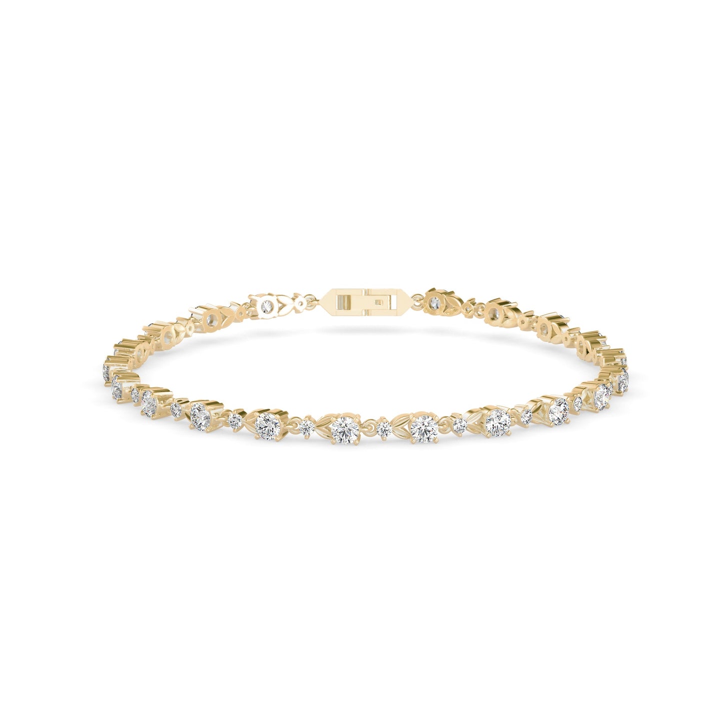 Fluke Diamond Tennis Bracelet Yellow Gold