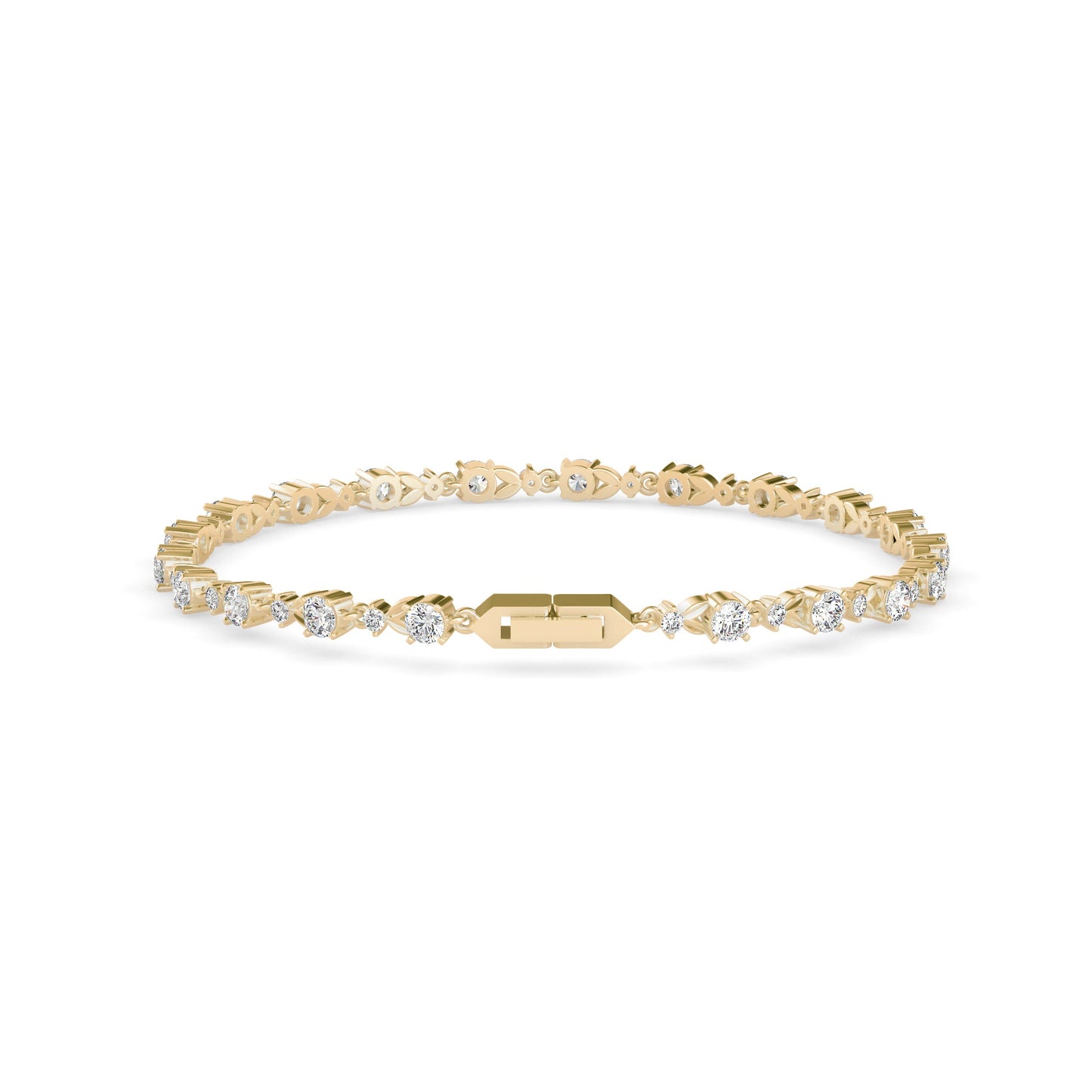 Fluke Diamond Tennis Bracelet Yellow Gold