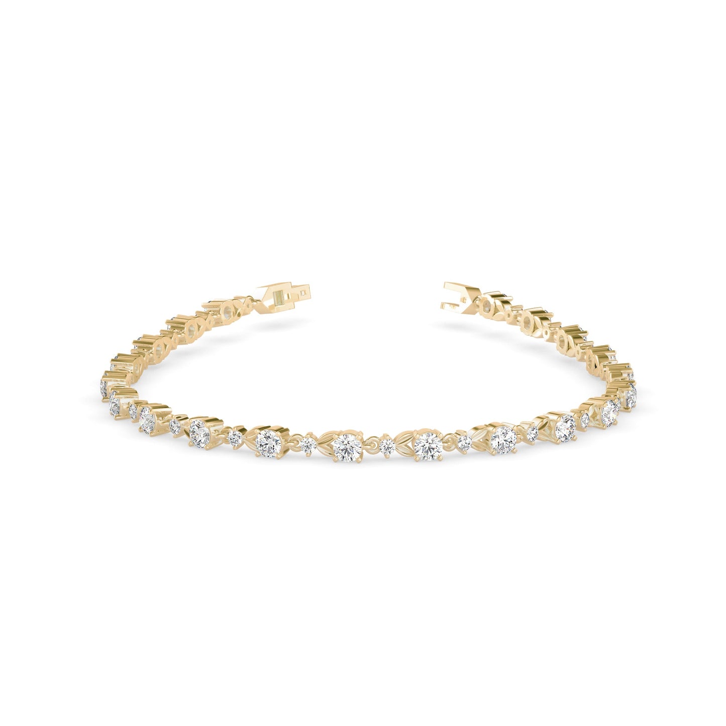 Fluke Diamond Tennis Bracelet Yellow Gold