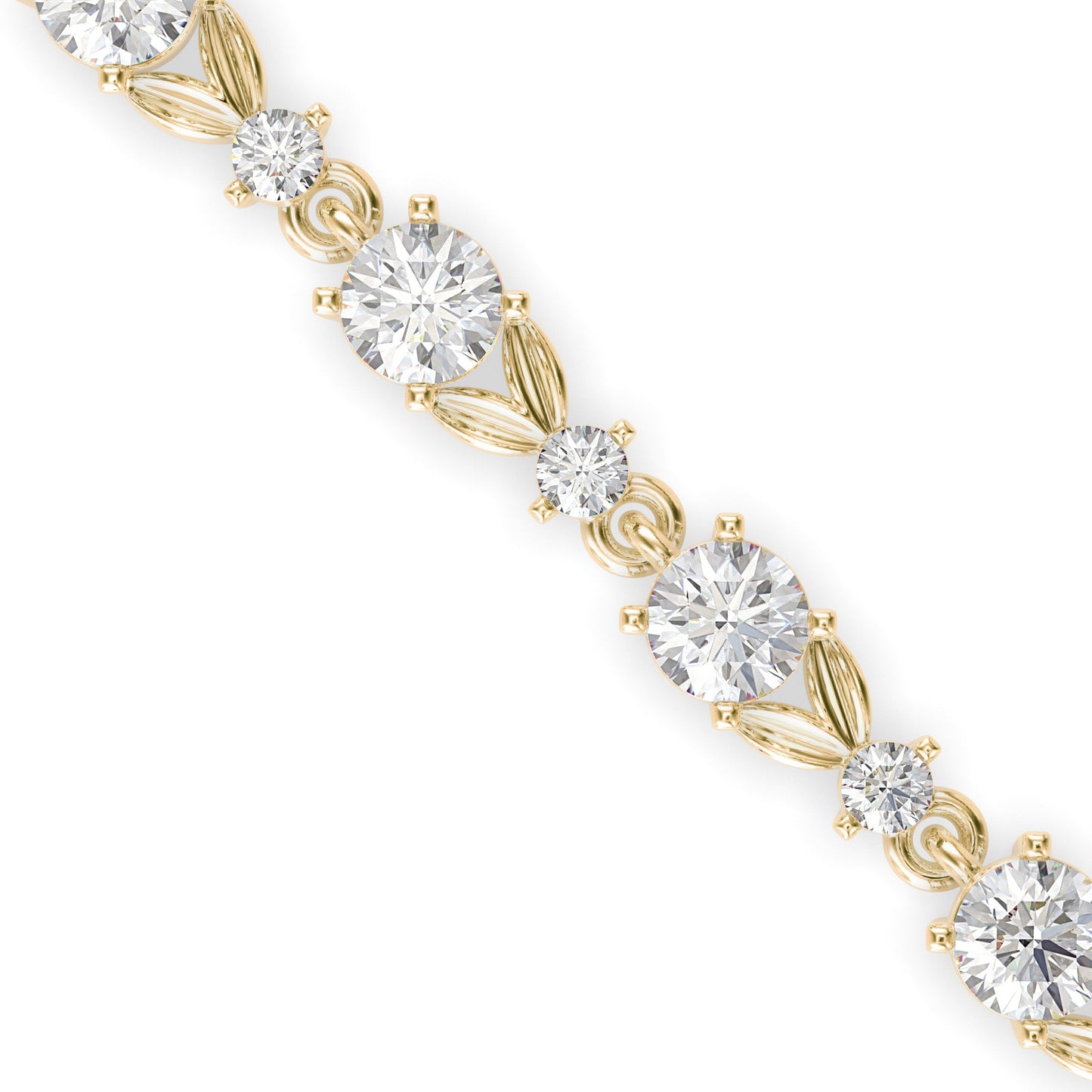 Fluke Diamond Tennis Bracelet Yellow Gold