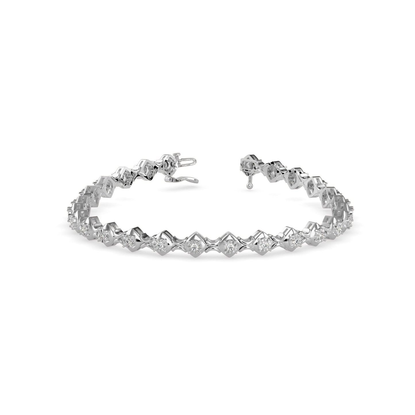 Diamond Bezer Tennis Bracelet Platinum