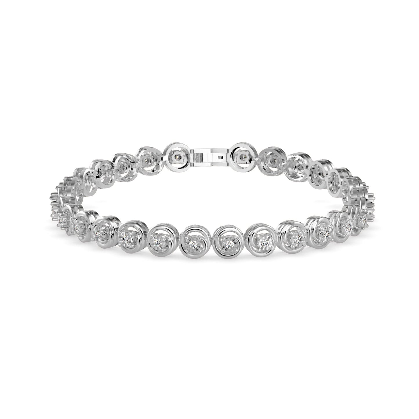 Diamond Flo Tennis Bracelet White Gold