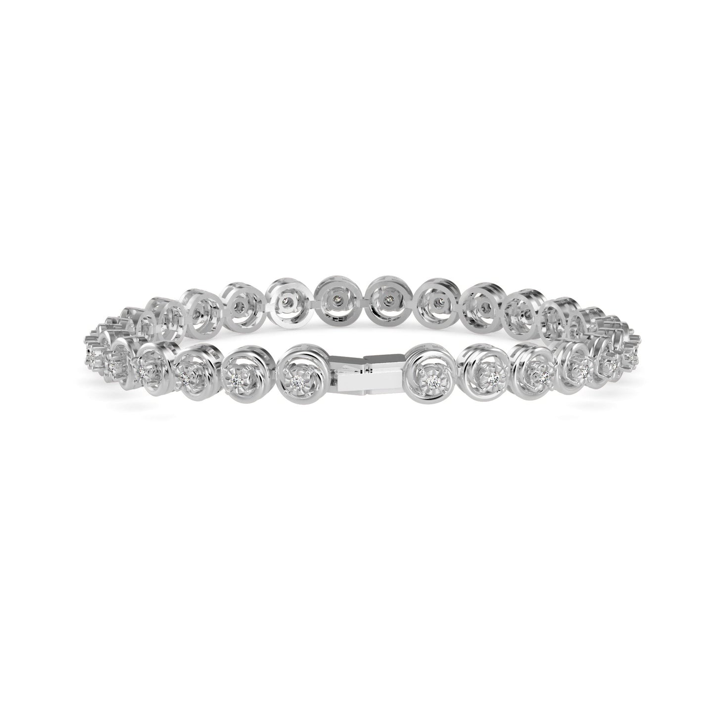 Diamond Flo Tennis Bracelet White Gold