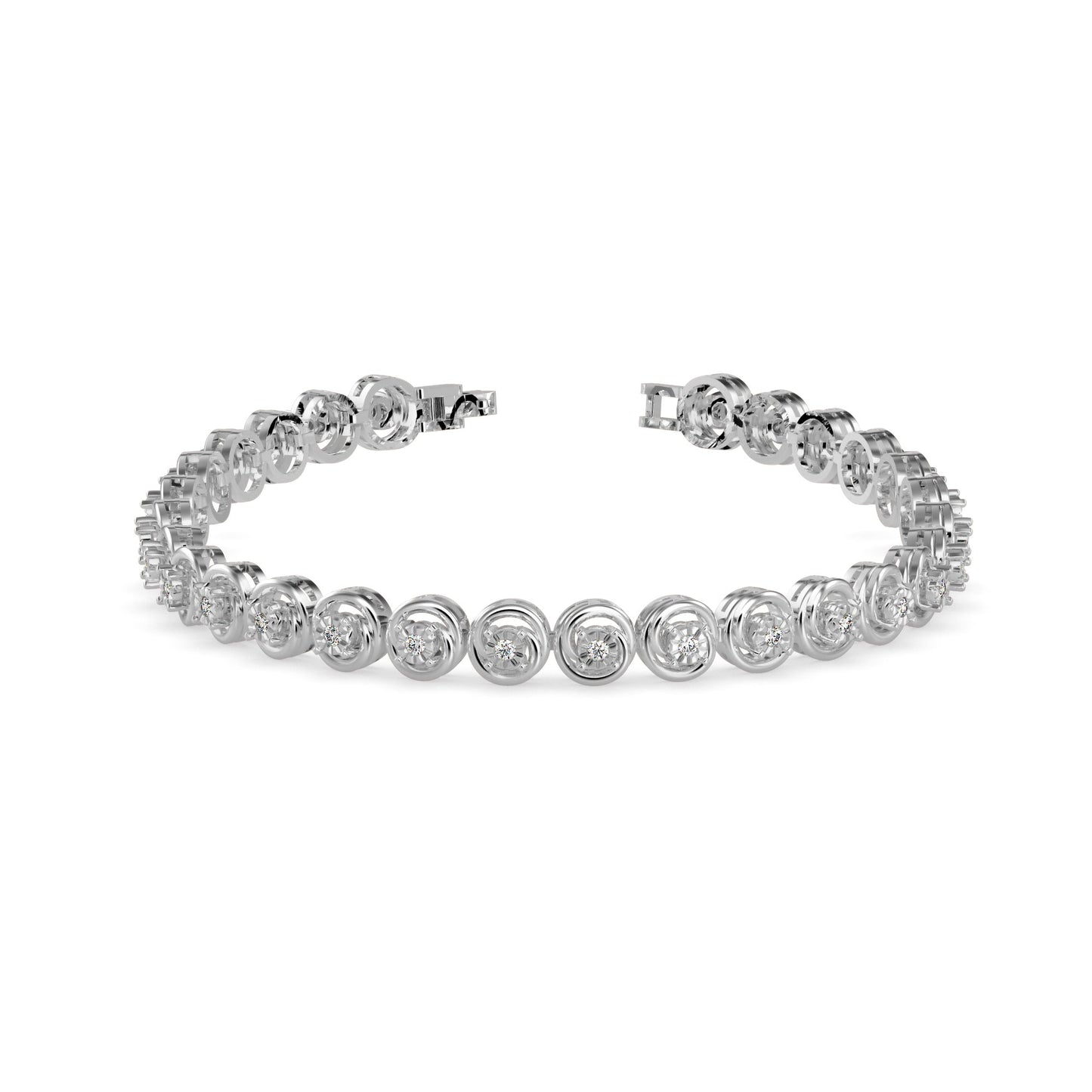 Diamond Flo Tennis Bracelet White Gold