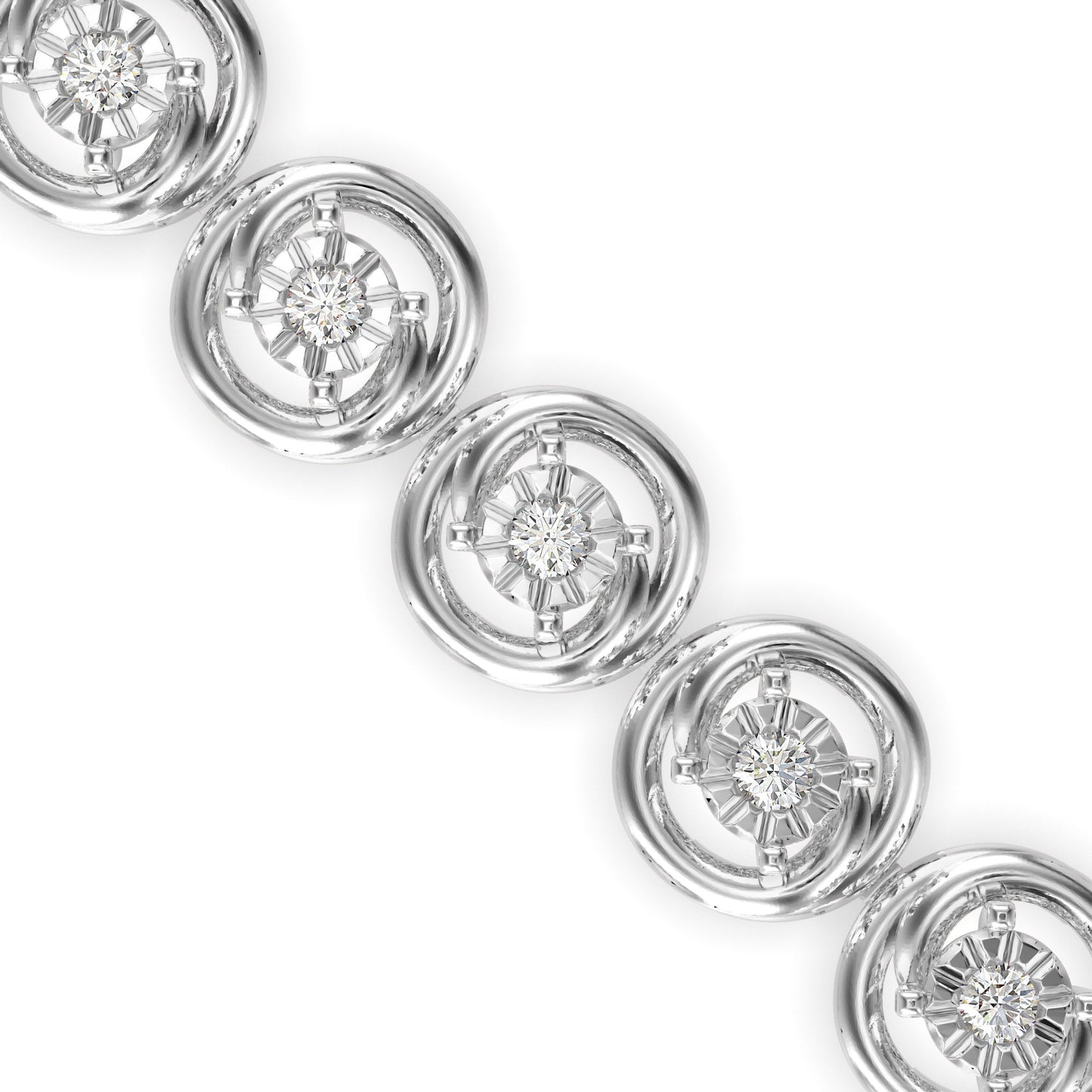 Diamond Flo Tennis Bracelet White Gold