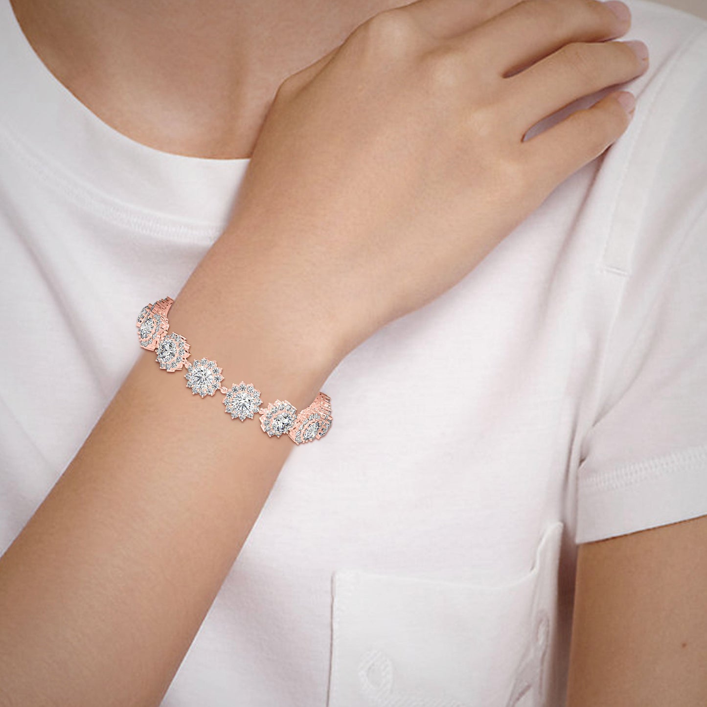 Luscious Diamond Tennis Bracelet Rose Gold
