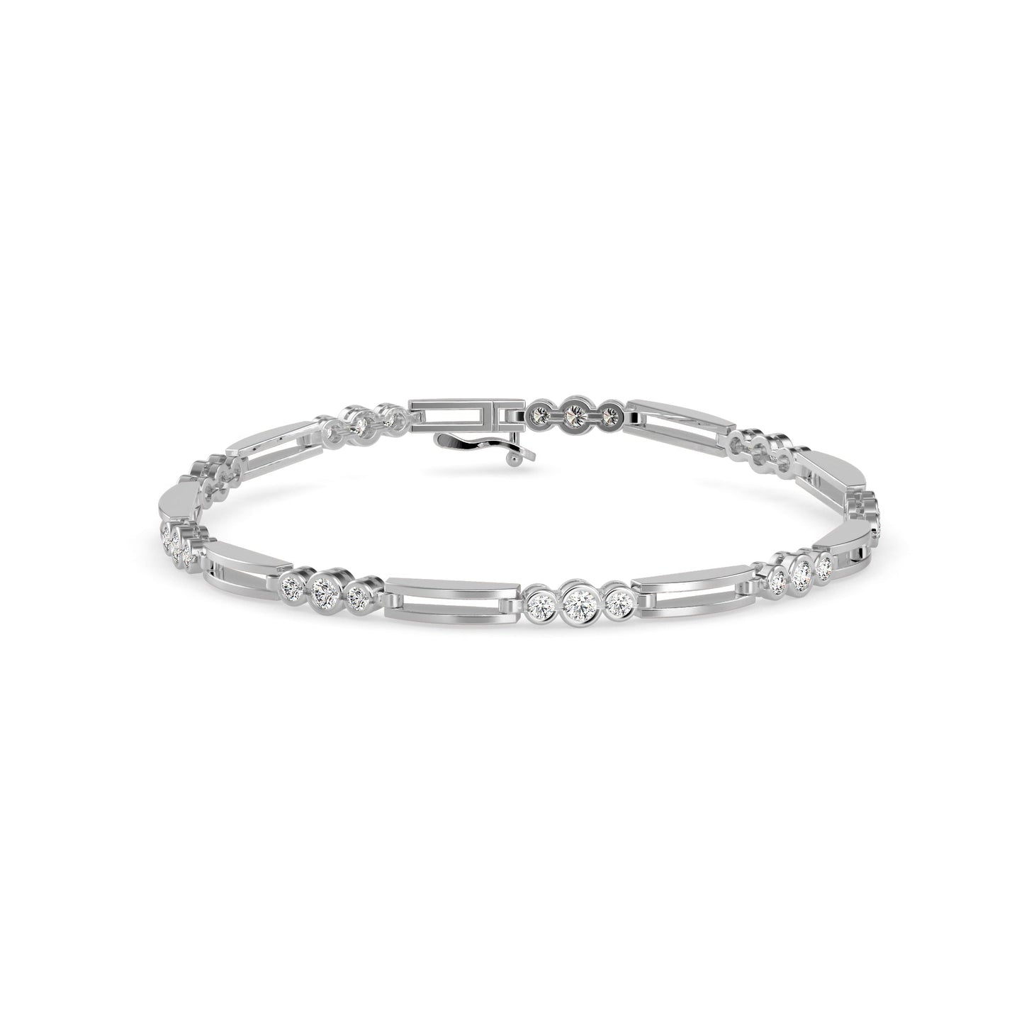 Facet Tennis Diamond Bracelet Platinum