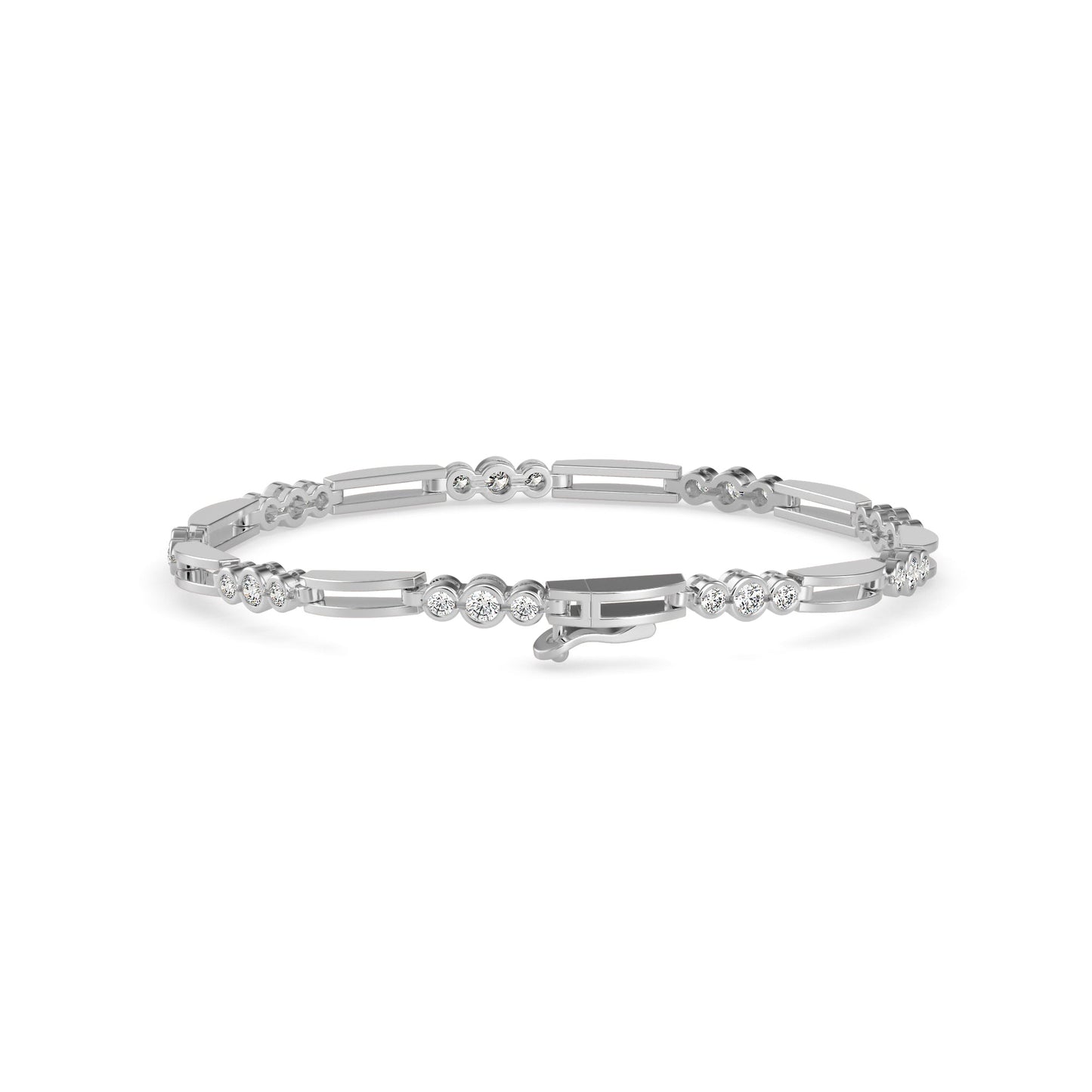 Facet Tennis Diamond Bracelet Platinum