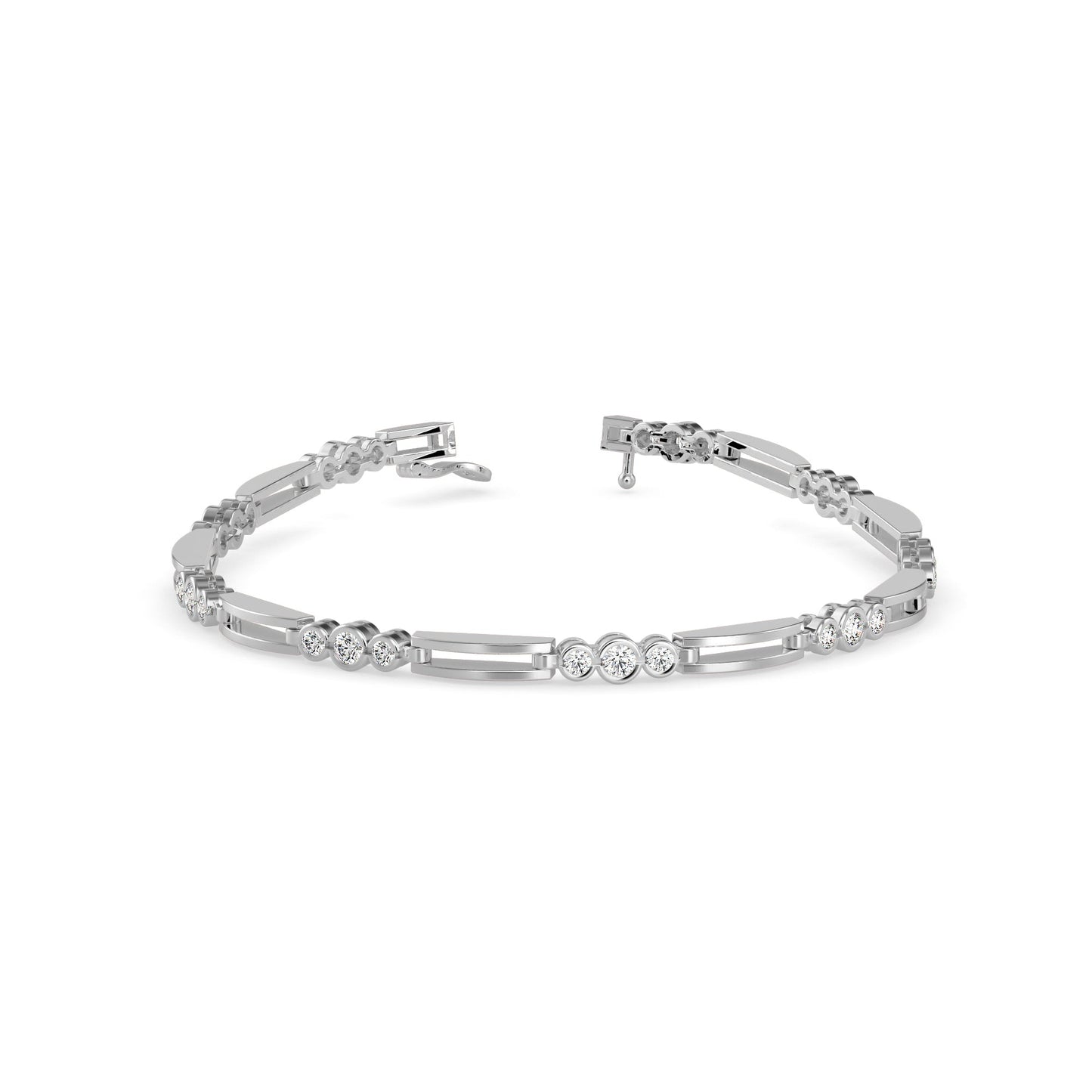 Facet Tennis Diamond Bracelet Platinum
