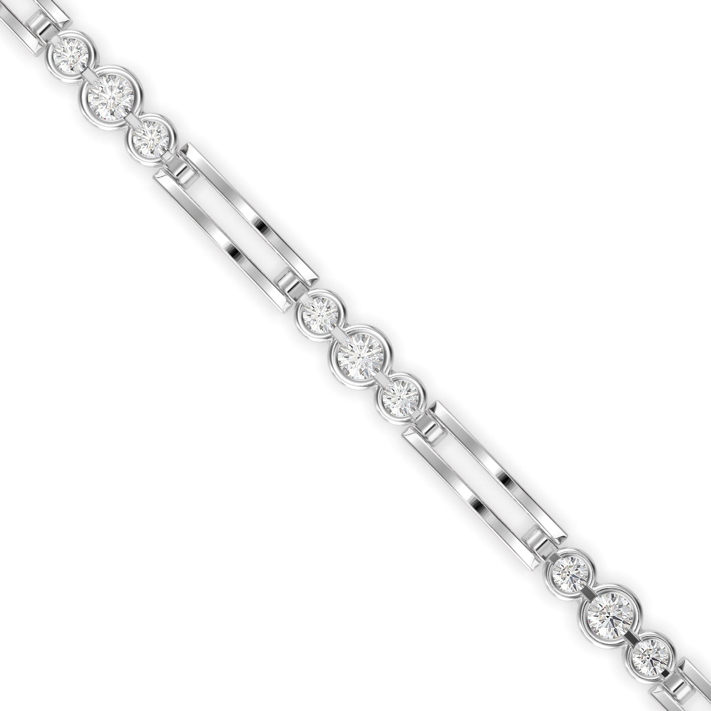 Facet Tennis Diamond Bracelet Platinum