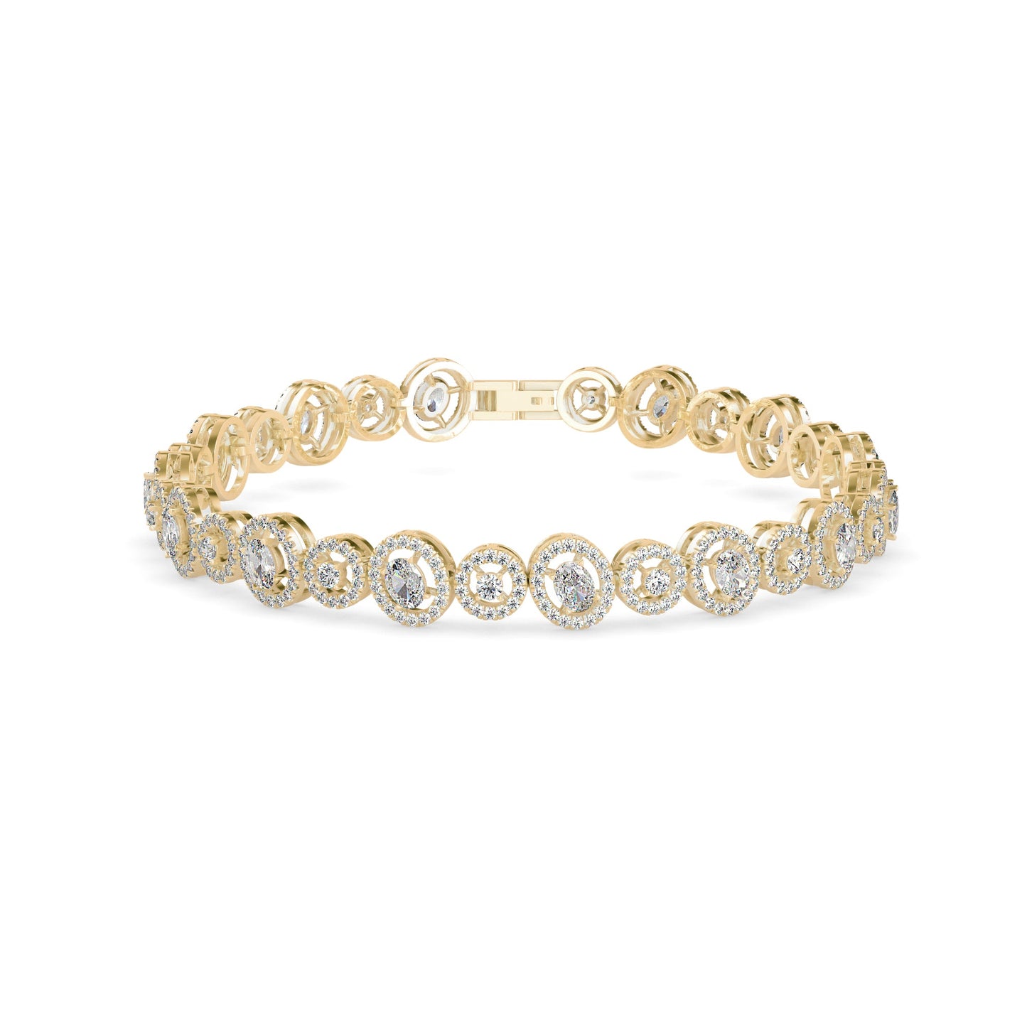 Ancient Tennis Diamond Bracelet Yellow Gold