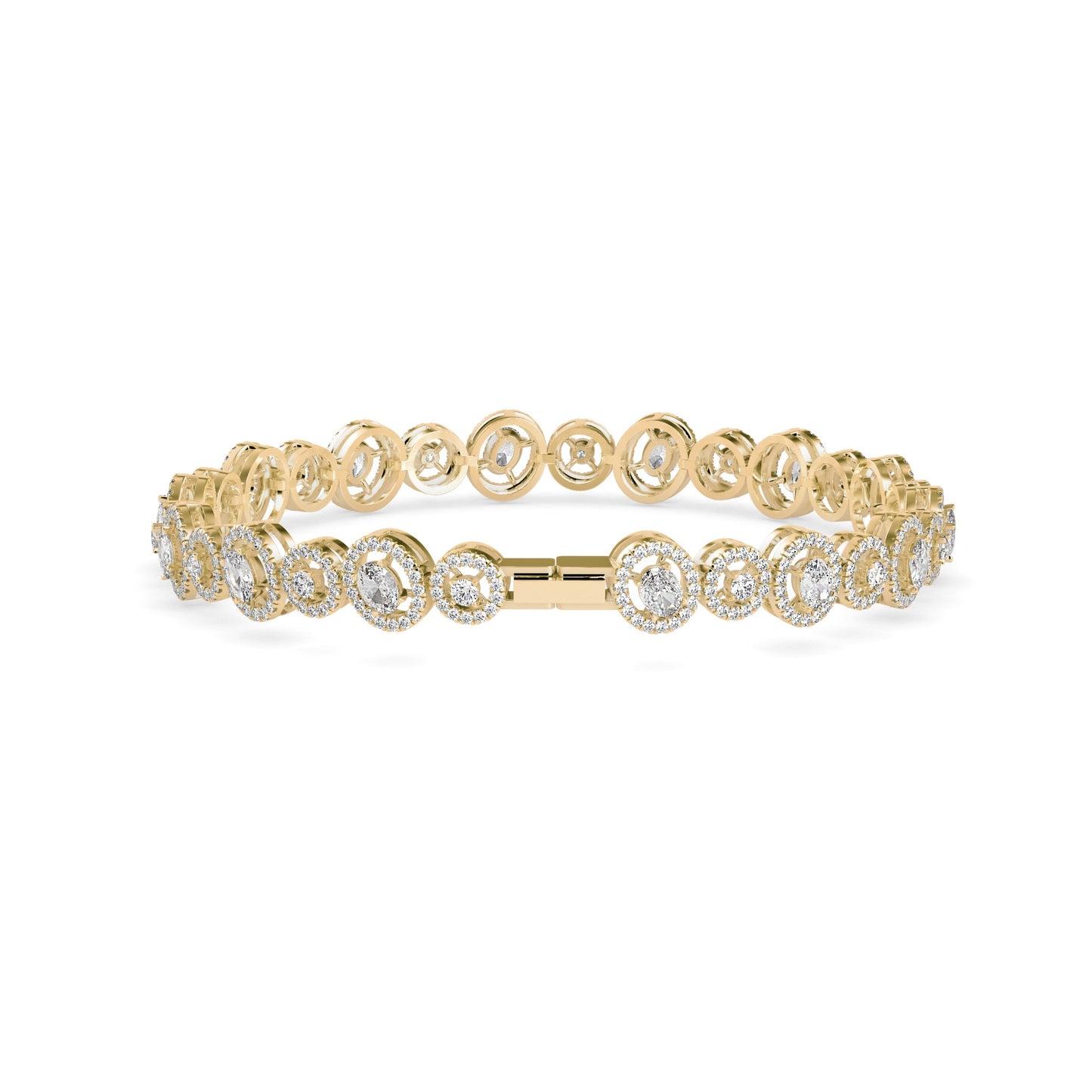 Ancient Tennis Diamond Bracelet Yellow Gold