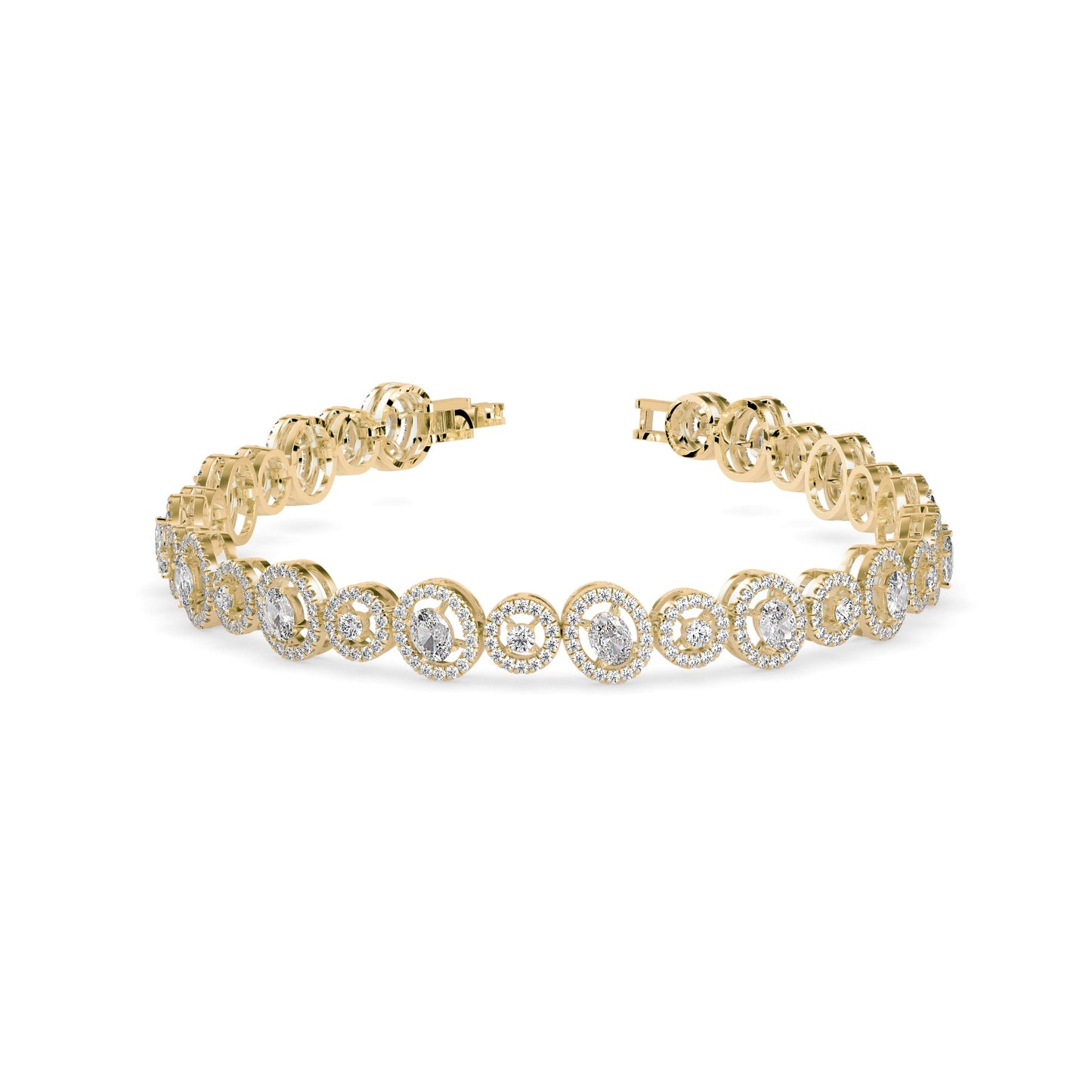 Ancient Tennis Diamond Bracelet Yellow Gold
