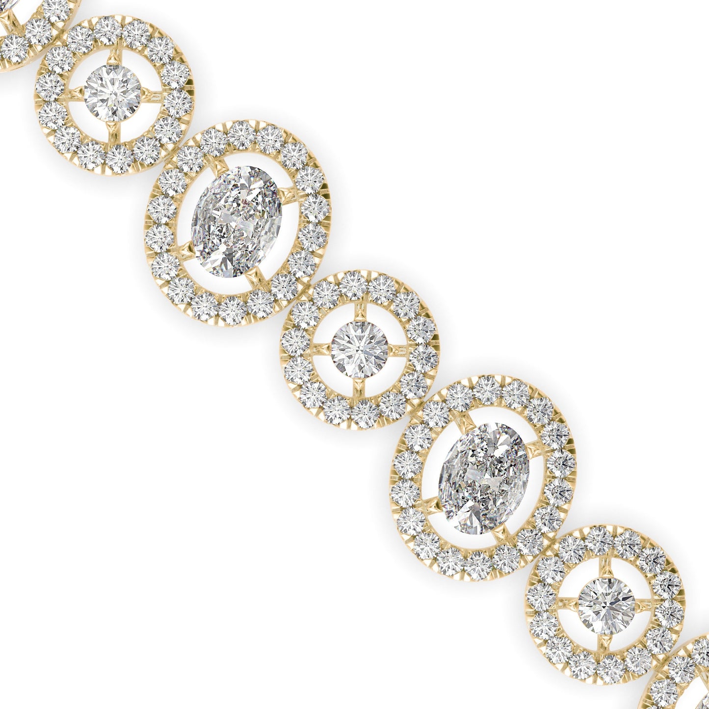 Ancient Tennis Diamond Bracelet Yellow Gold