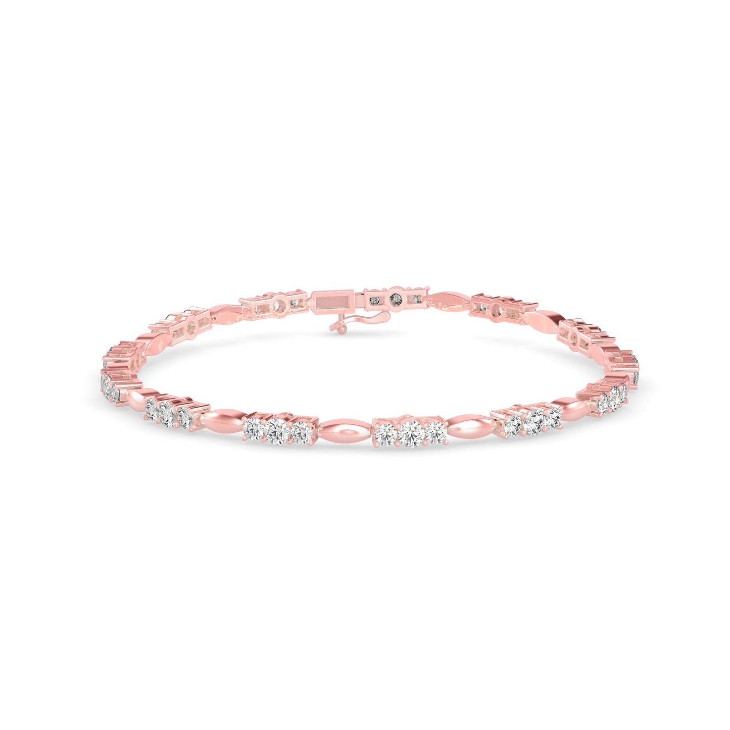 Diamond Forebonding Tennis Bracelet Rose Gold
