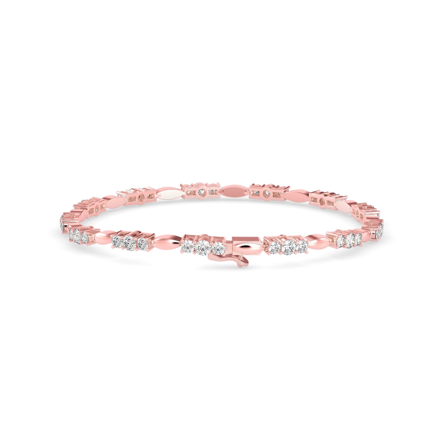 Diamond Forebonding Tennis Bracelet Rose Gold