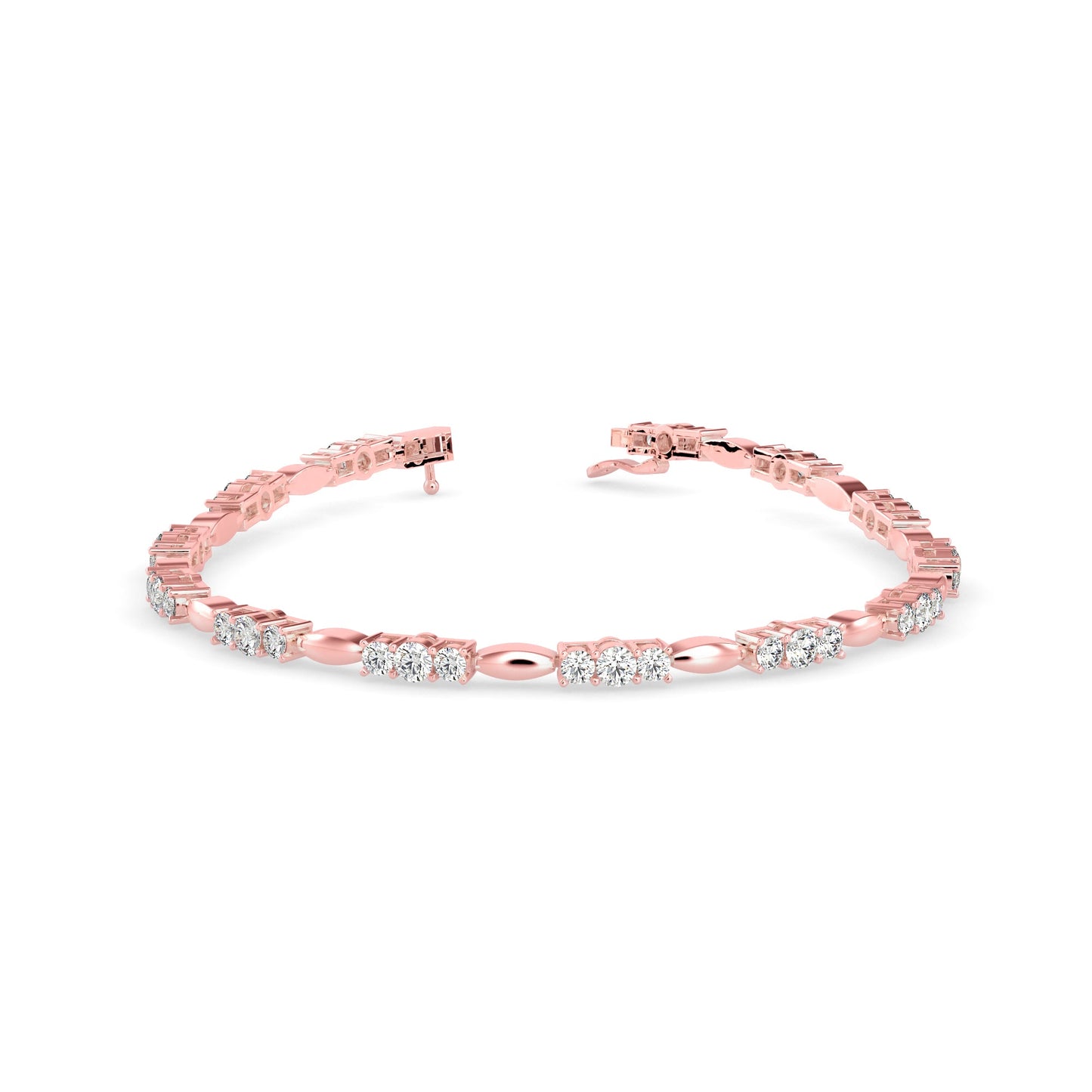 Diamond Forebonding Tennis Bracelet Rose Gold