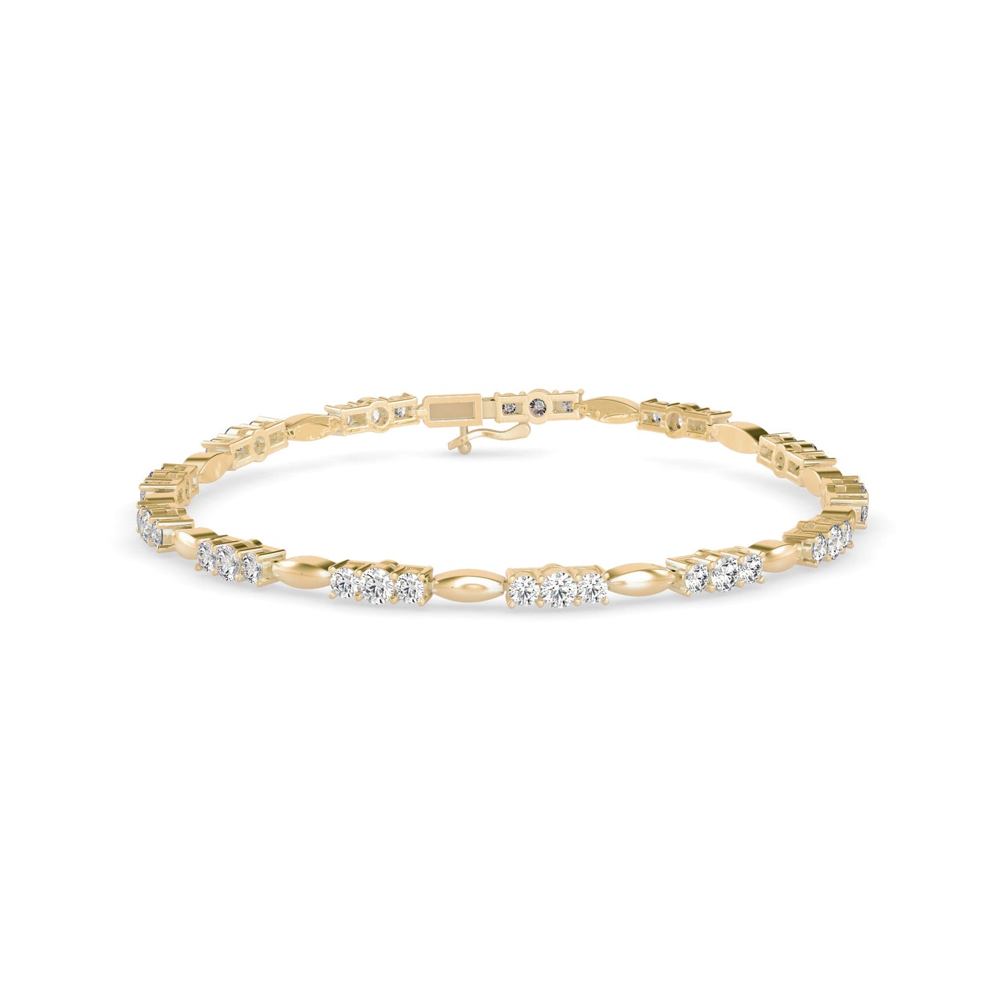 Diamond Forebonding Tennis Bracelet Yellow Gold