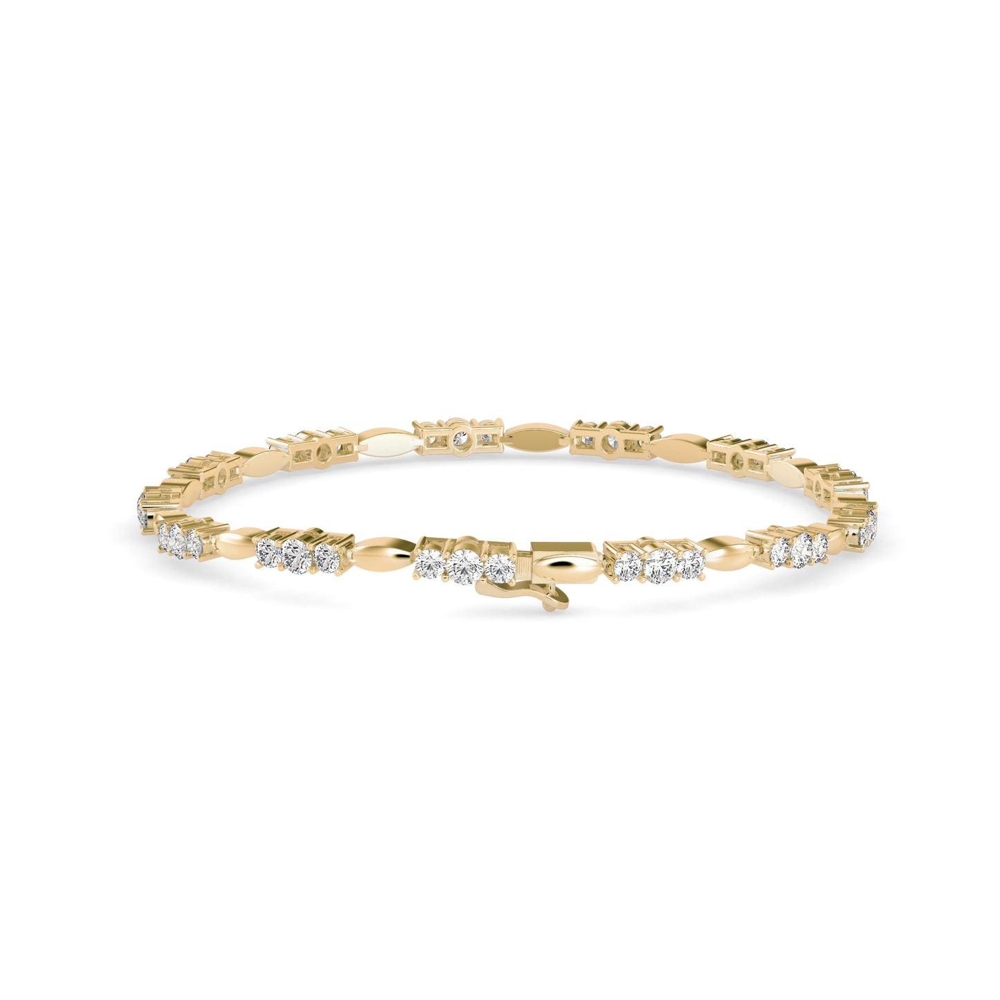 Diamond Forebonding Tennis Bracelet Yellow Gold