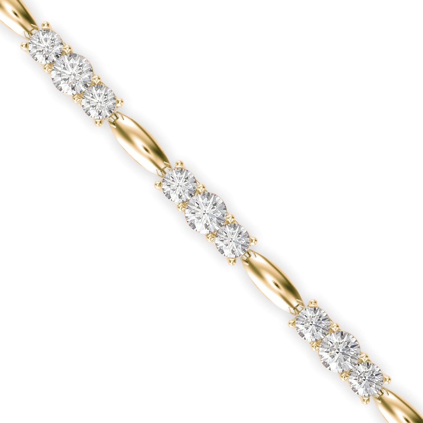 Diamond Forebonding Tennis Bracelet Yellow Gold