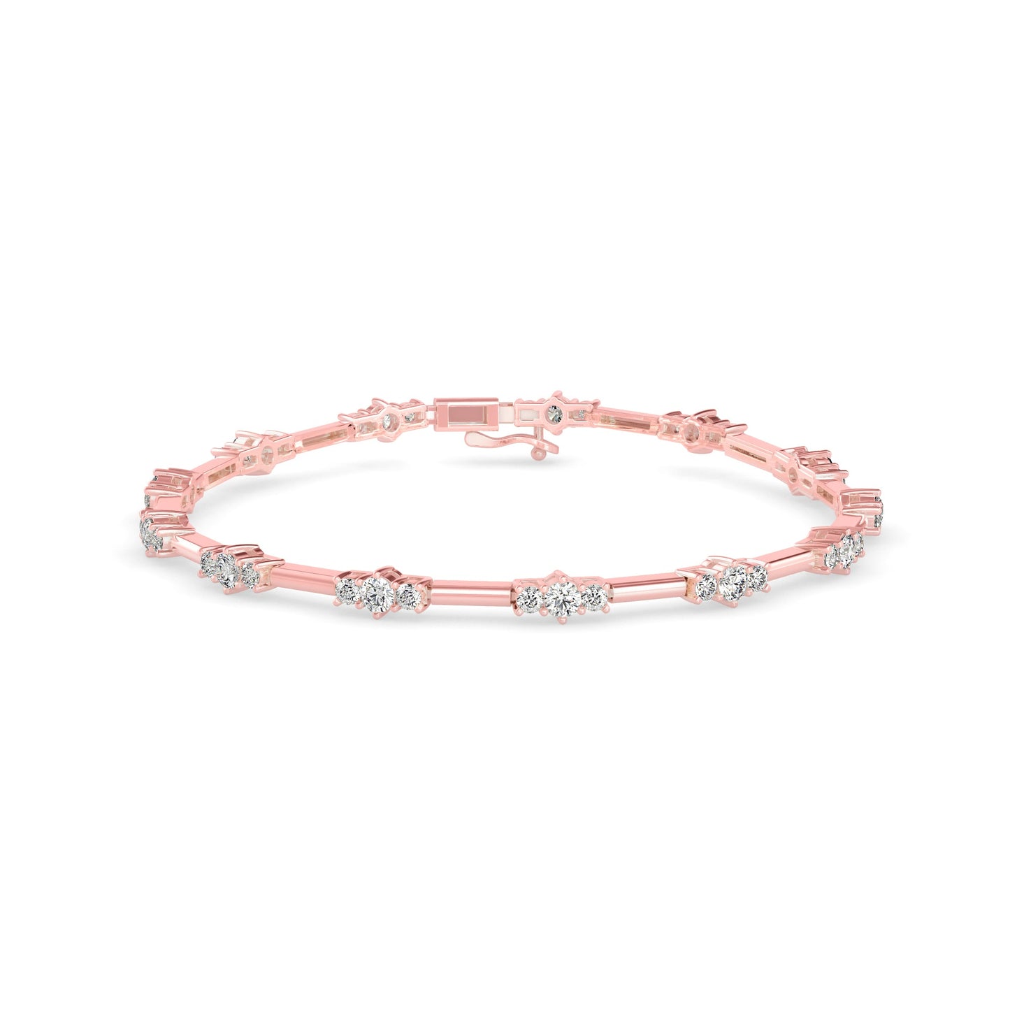 Diamond Gracious Tennis Bracelet Rose Gold
