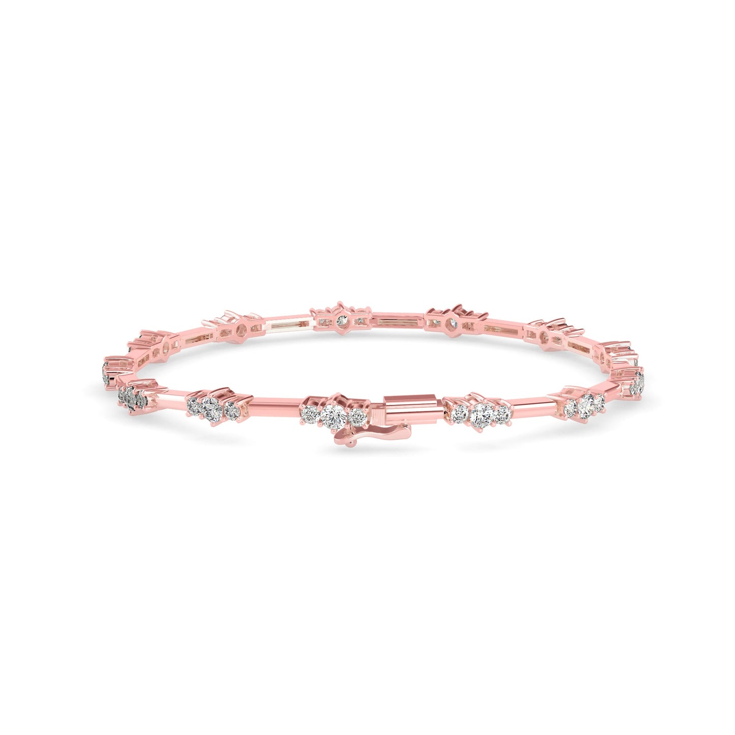 Diamond Gracious Tennis Bracelet Rose Gold