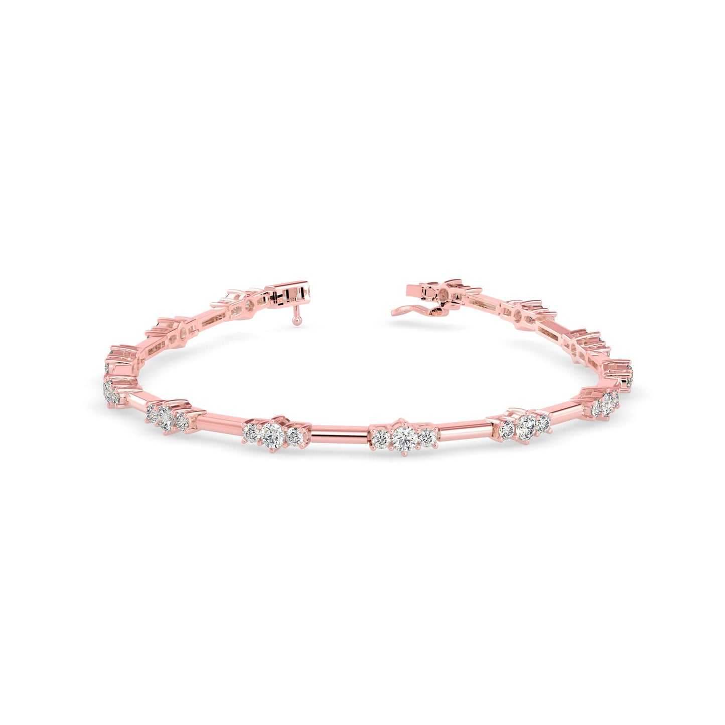Diamond Gracious Tennis Bracelet Rose Gold