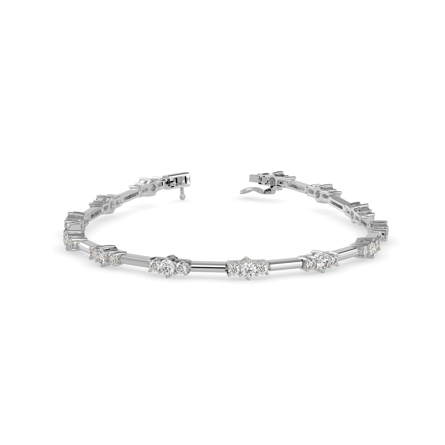 Diamond Gracious Tennis Bracelet White Gold