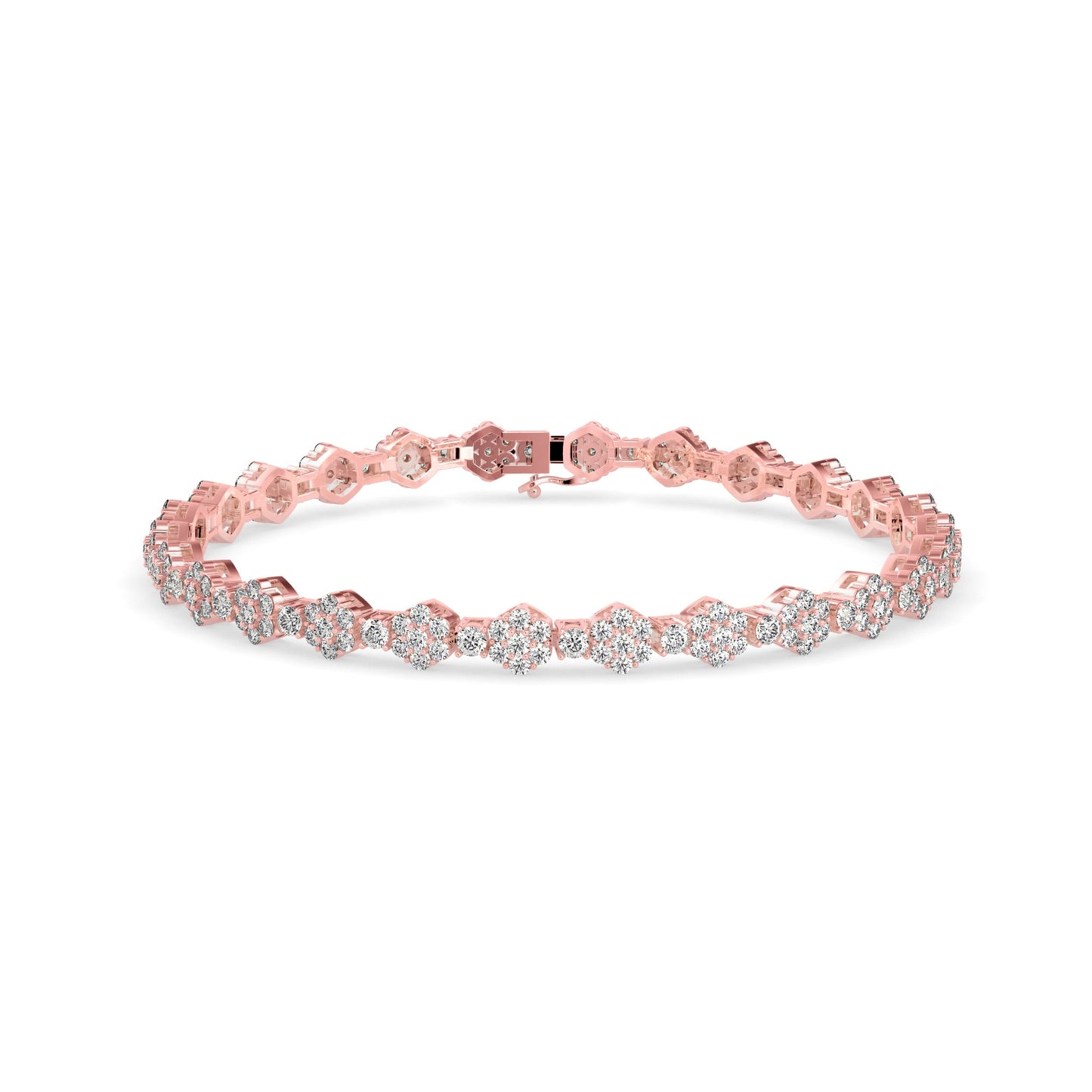 Hoary Diamond Tennis Bracelet Rose Gold
