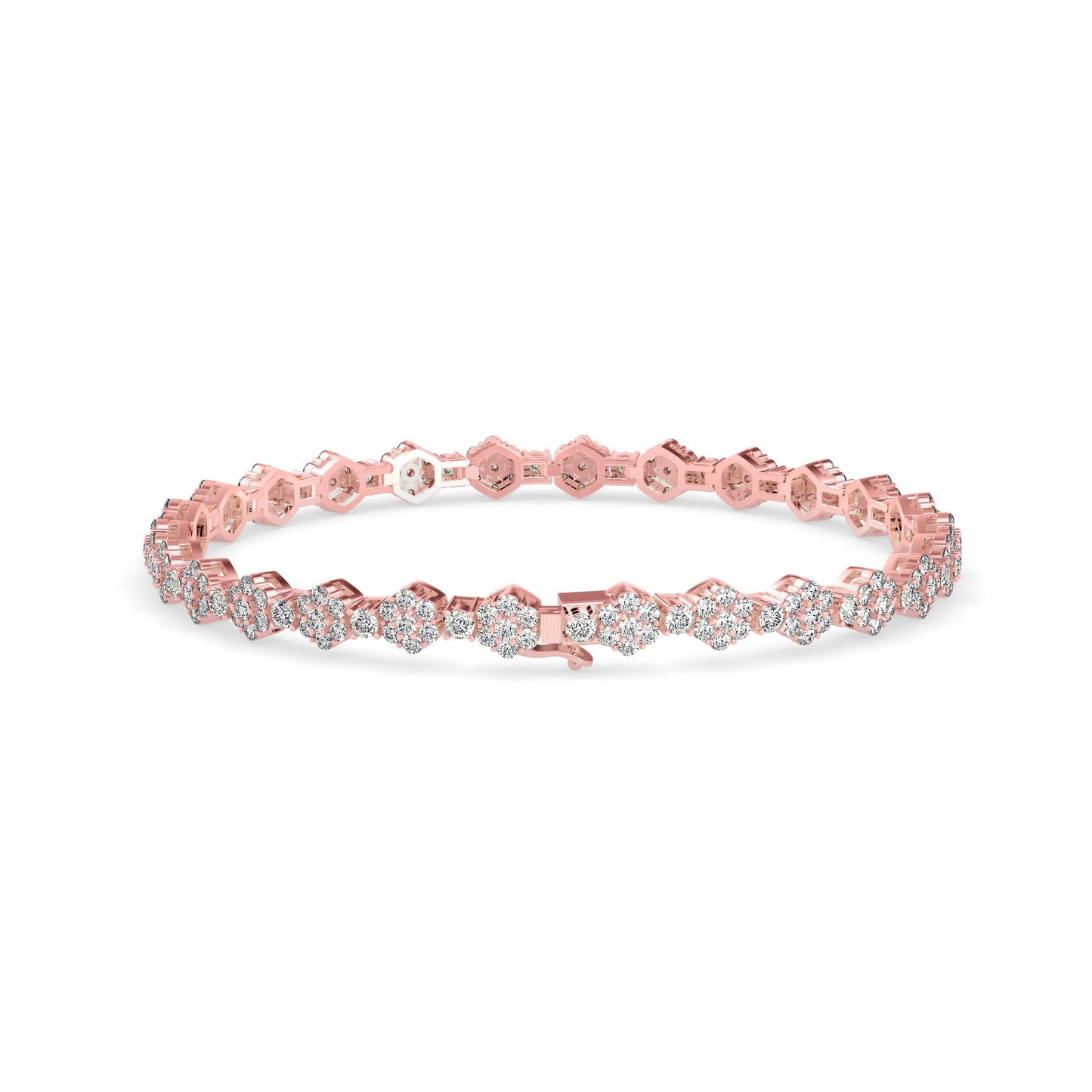 Hoary Diamond Tennis Bracelet Rose Gold