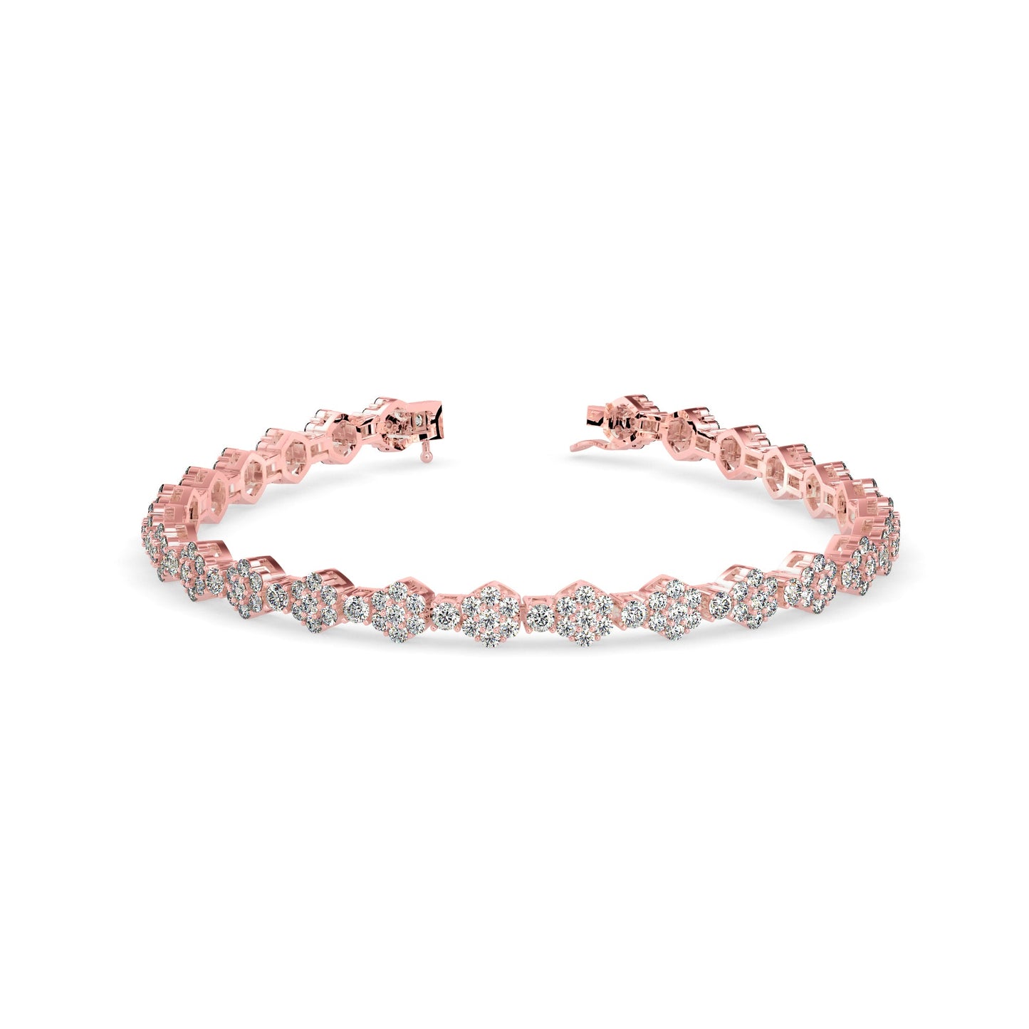 Hoary Diamond Tennis Bracelet Rose Gold