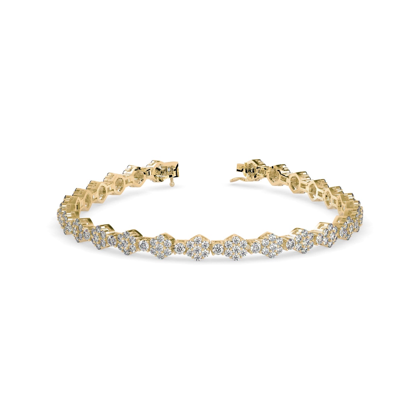 Hoary Diamond Tennis Bracelet Yellow Gold