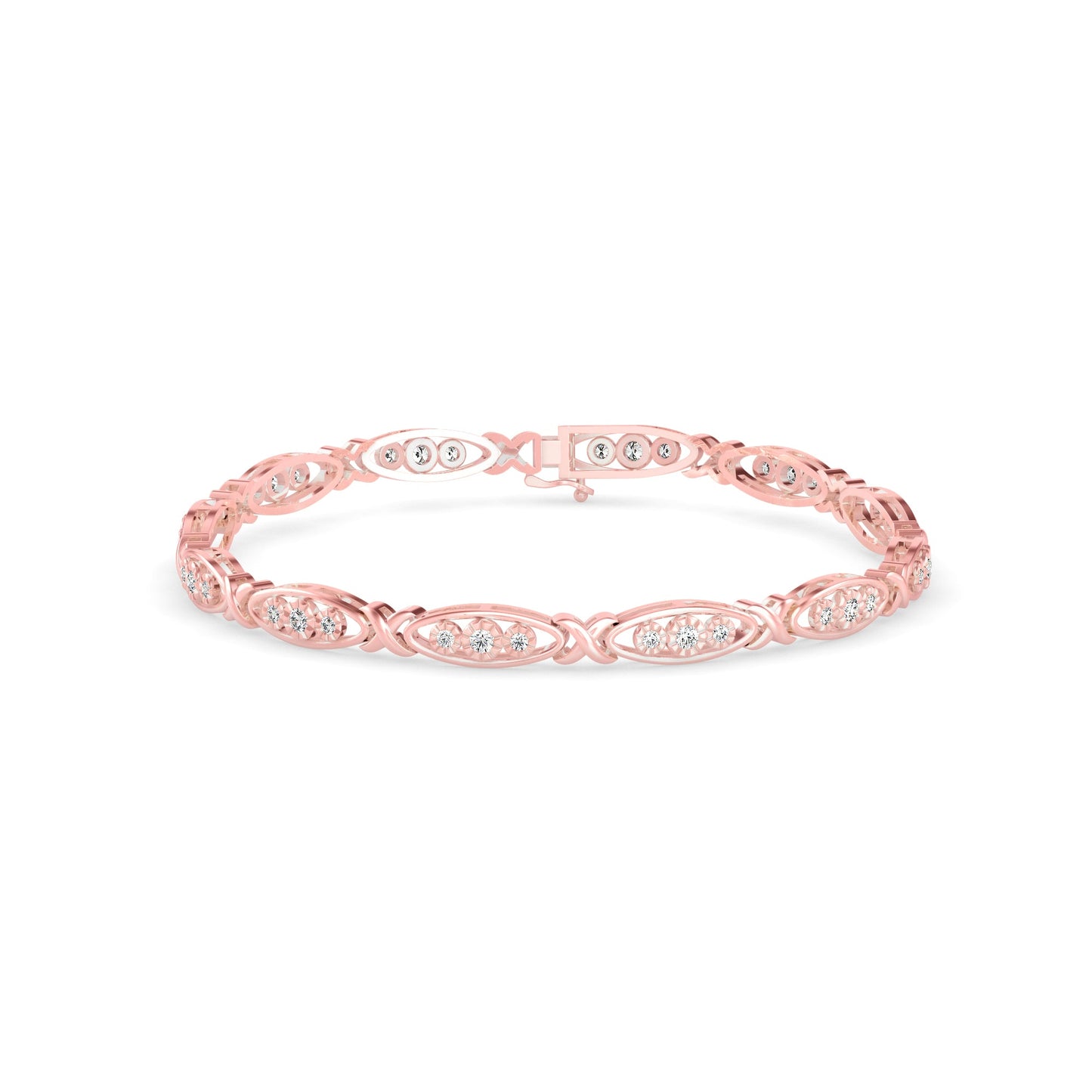 Mighty Diamond Tennis Bracelet Rose Gold