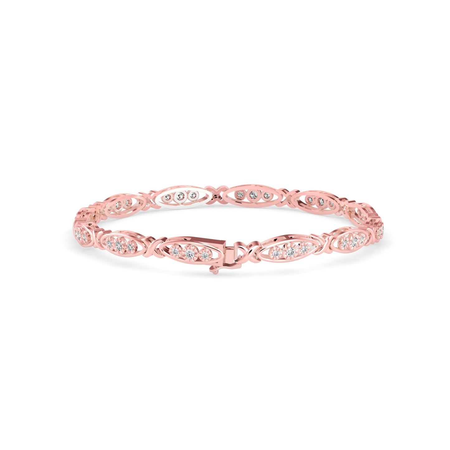 Mighty Diamond Tennis Bracelet Rose Gold