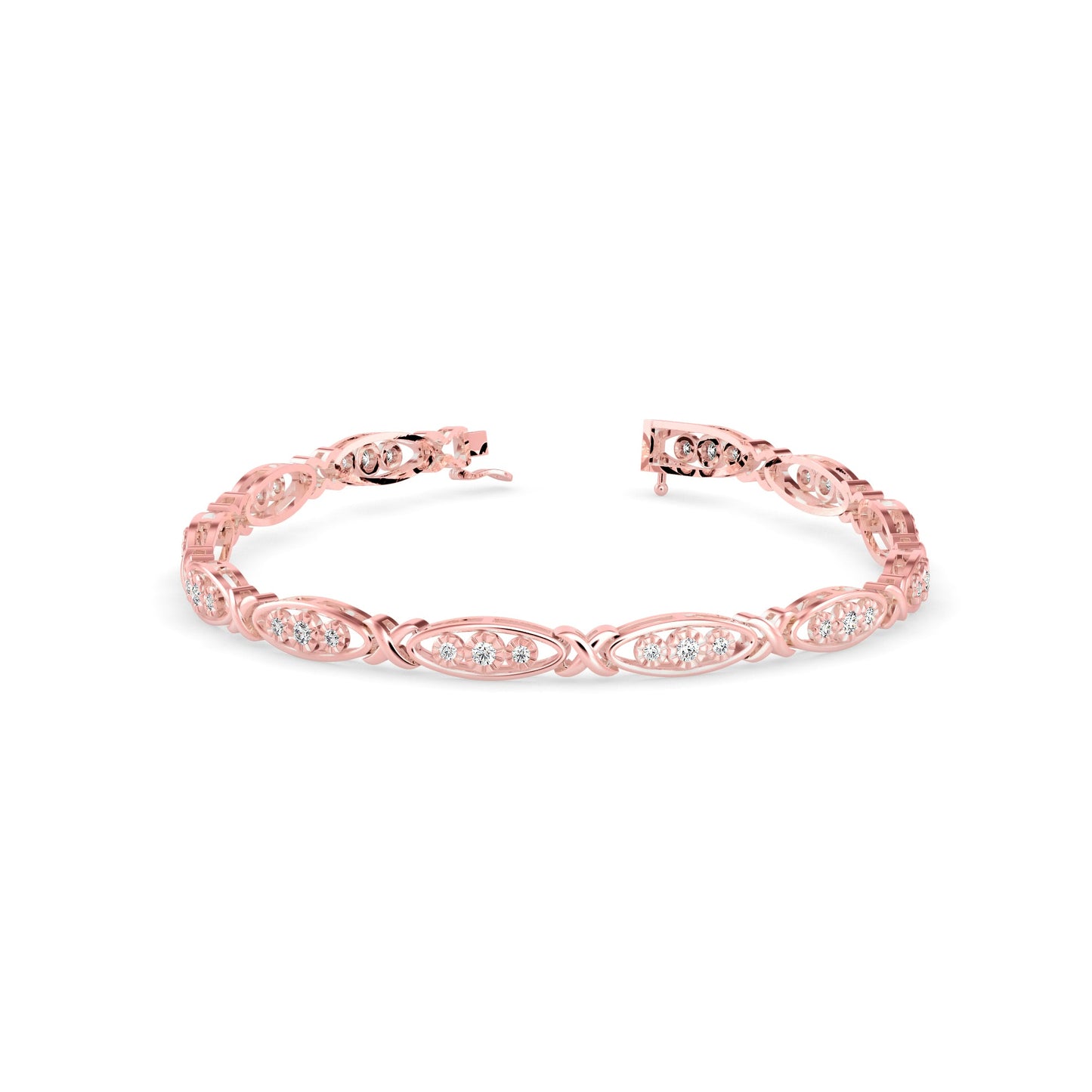 Mighty Diamond Tennis Bracelet Rose Gold