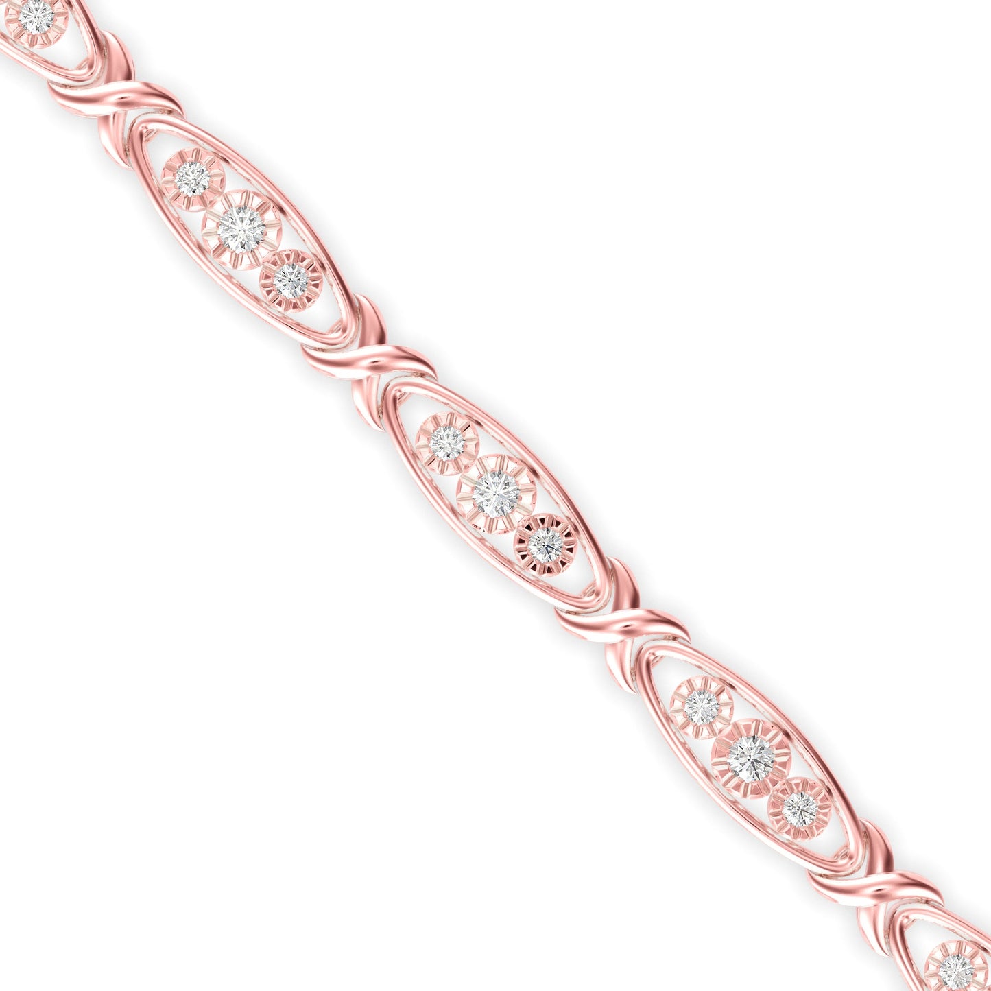 Mighty Diamond Tennis Bracelet Rose Gold